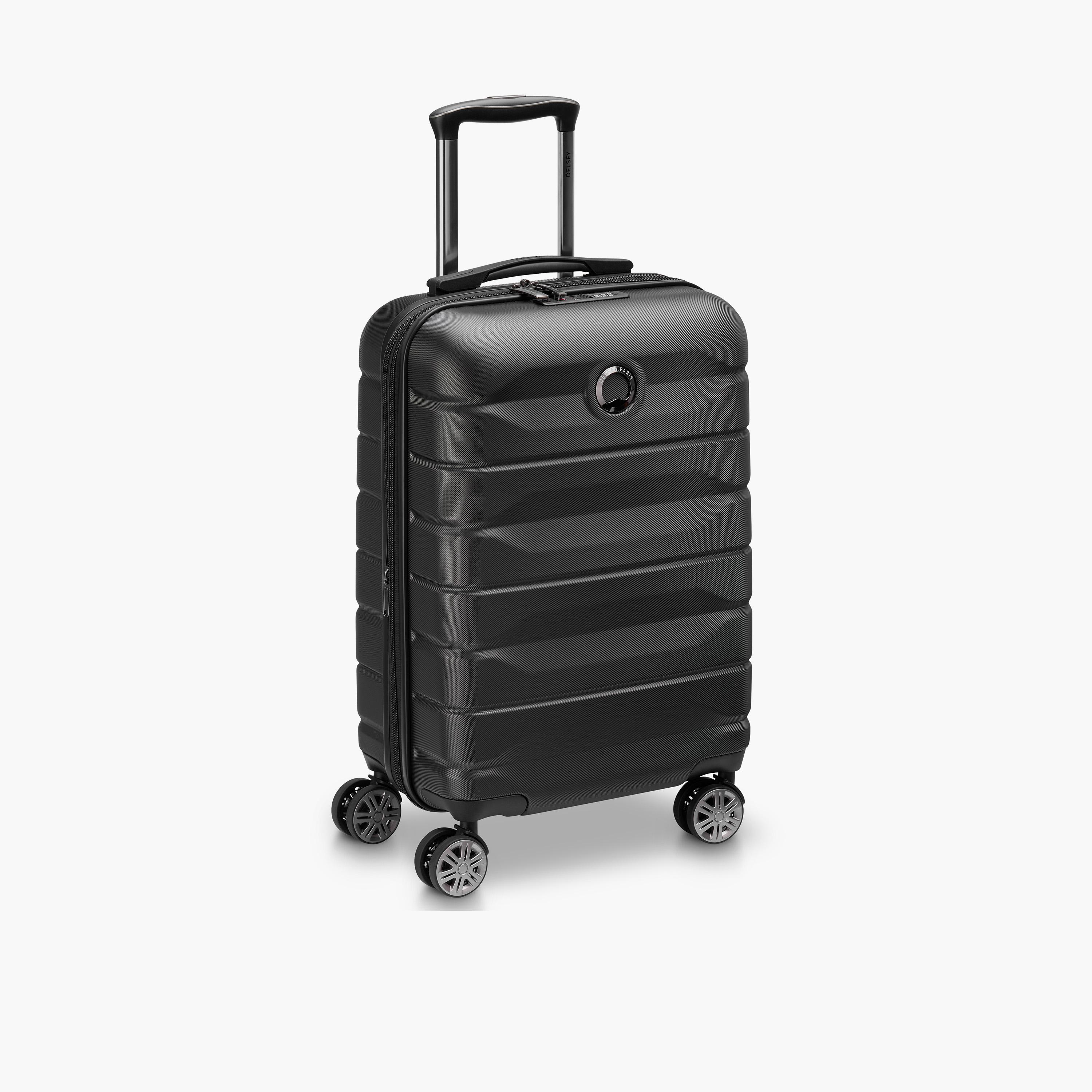 Delsey Paris Air Armour Hardcase Expendable Double Wheel Cabin Trolley Suitcase 55 CM Black-travel-luggagesandbags-luggage-image-5