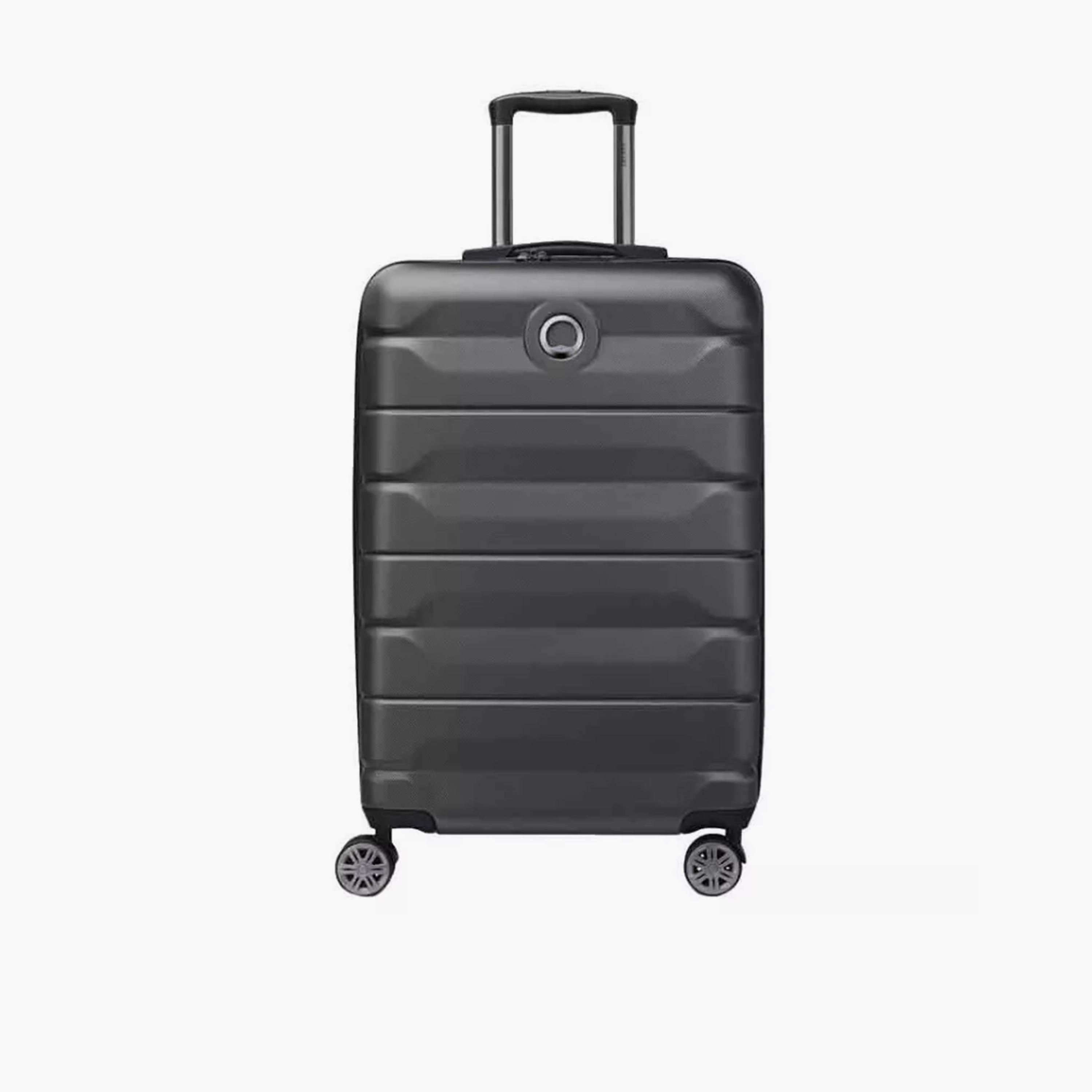 Delsey Paris Air Armour Hardcase Expendable Double Wheel Medium Trolley Suitcase 68 CM Black-travel-luggagesandbags-luggage-image-1