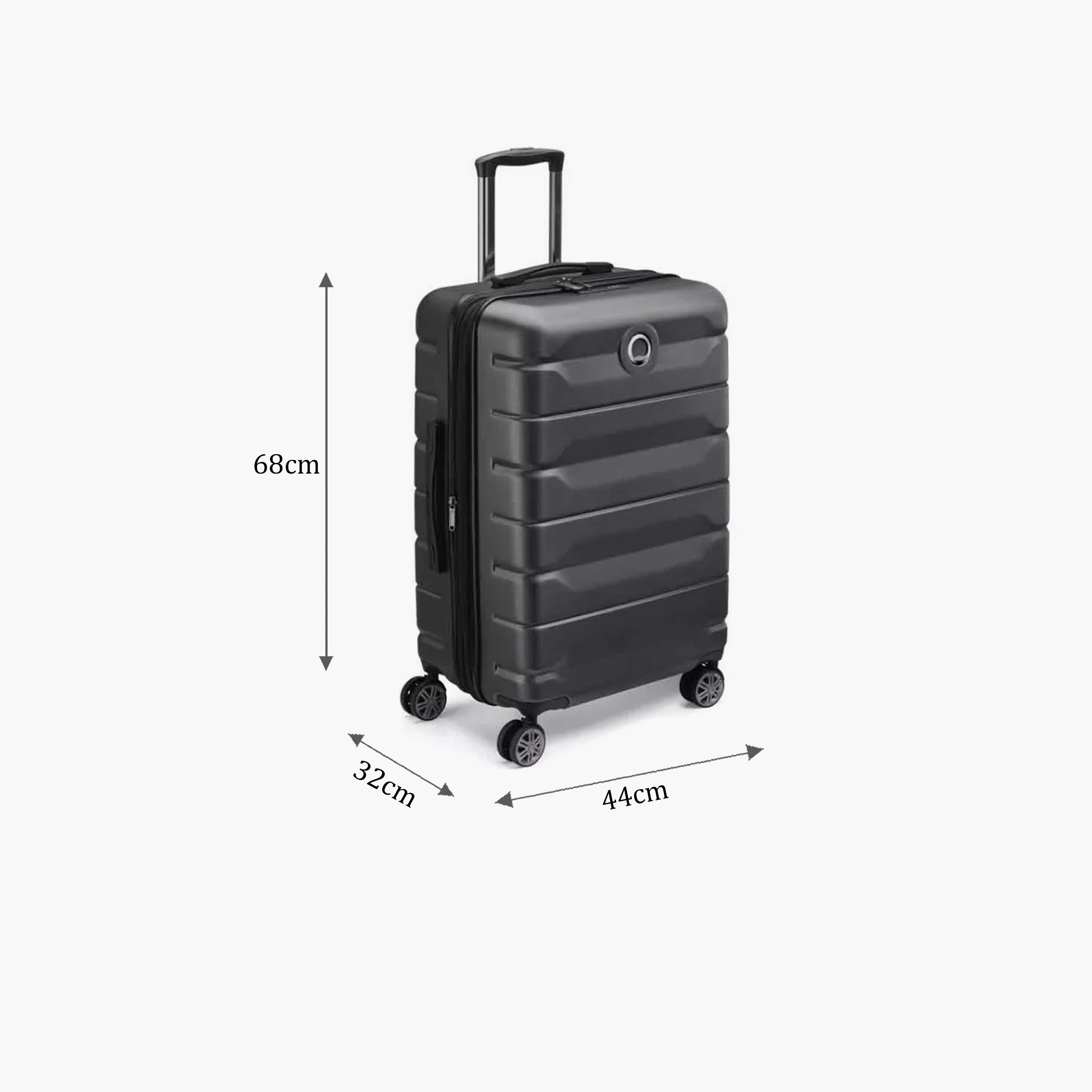 Delsey Paris Air Armour Hardcase Expendable Double Wheel Medium Trolley Suitcase 68 CM Black-travel-luggagesandbags-luggage-image-2