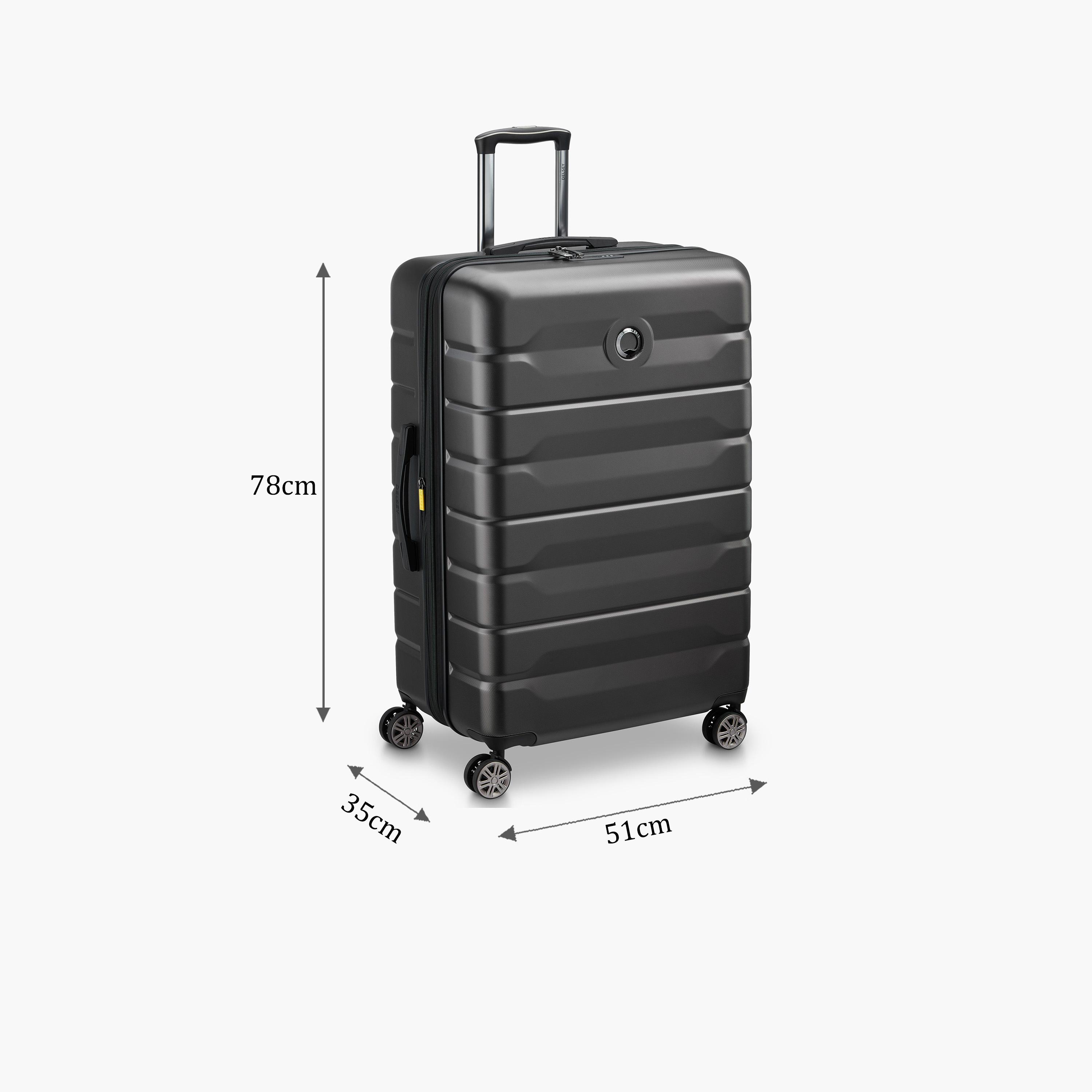 Delsey Paris Air Armour Hardcase Expendable Double Wheel Large Trolley Suitcase 78 CM Black-travel-luggagesandbags-luggage-image-2