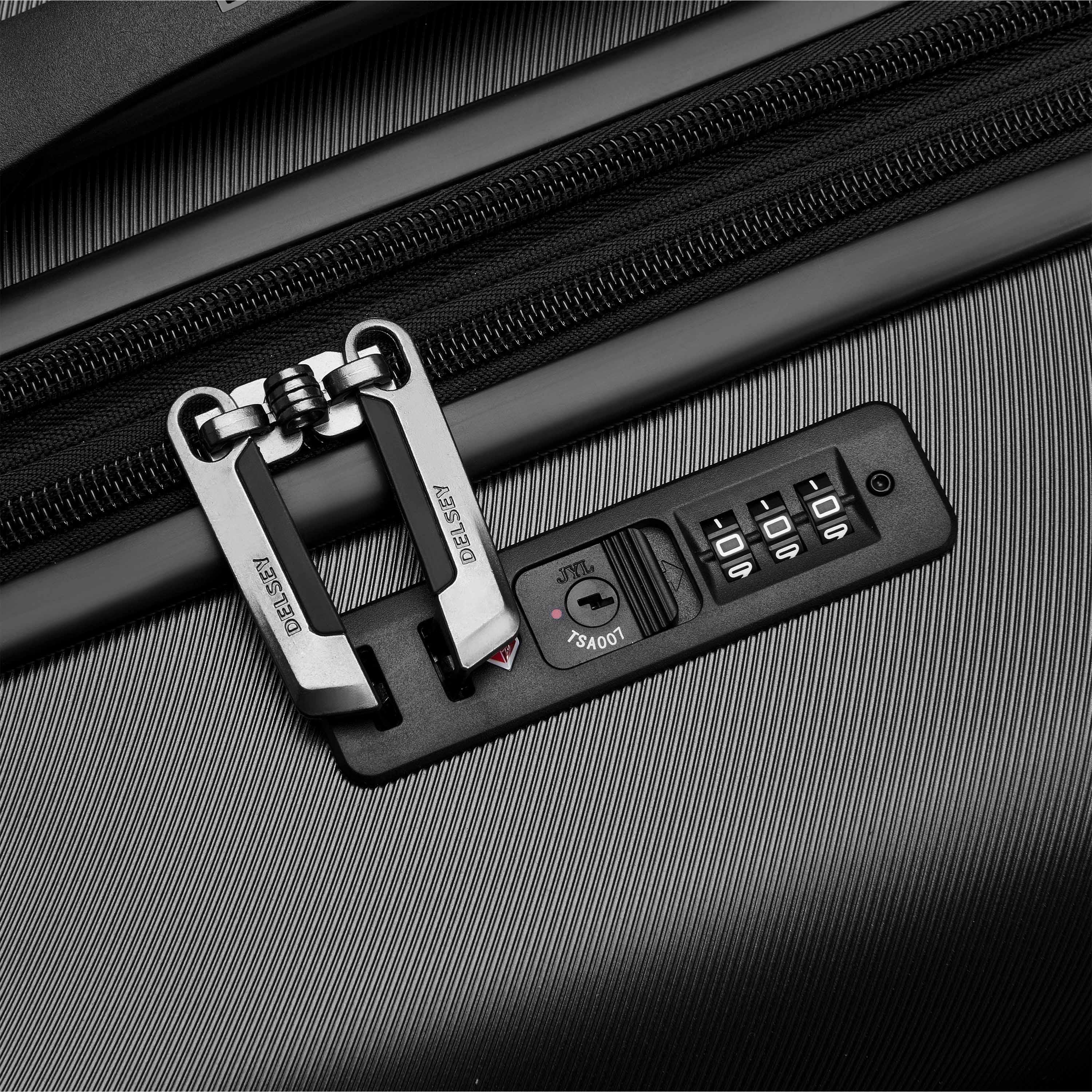 Delsey Paris Air Armour Hardcase Expendable Double Wheel Large Trolley Suitcase 78 CM Black-travel-luggagesandbags-luggage-image-8