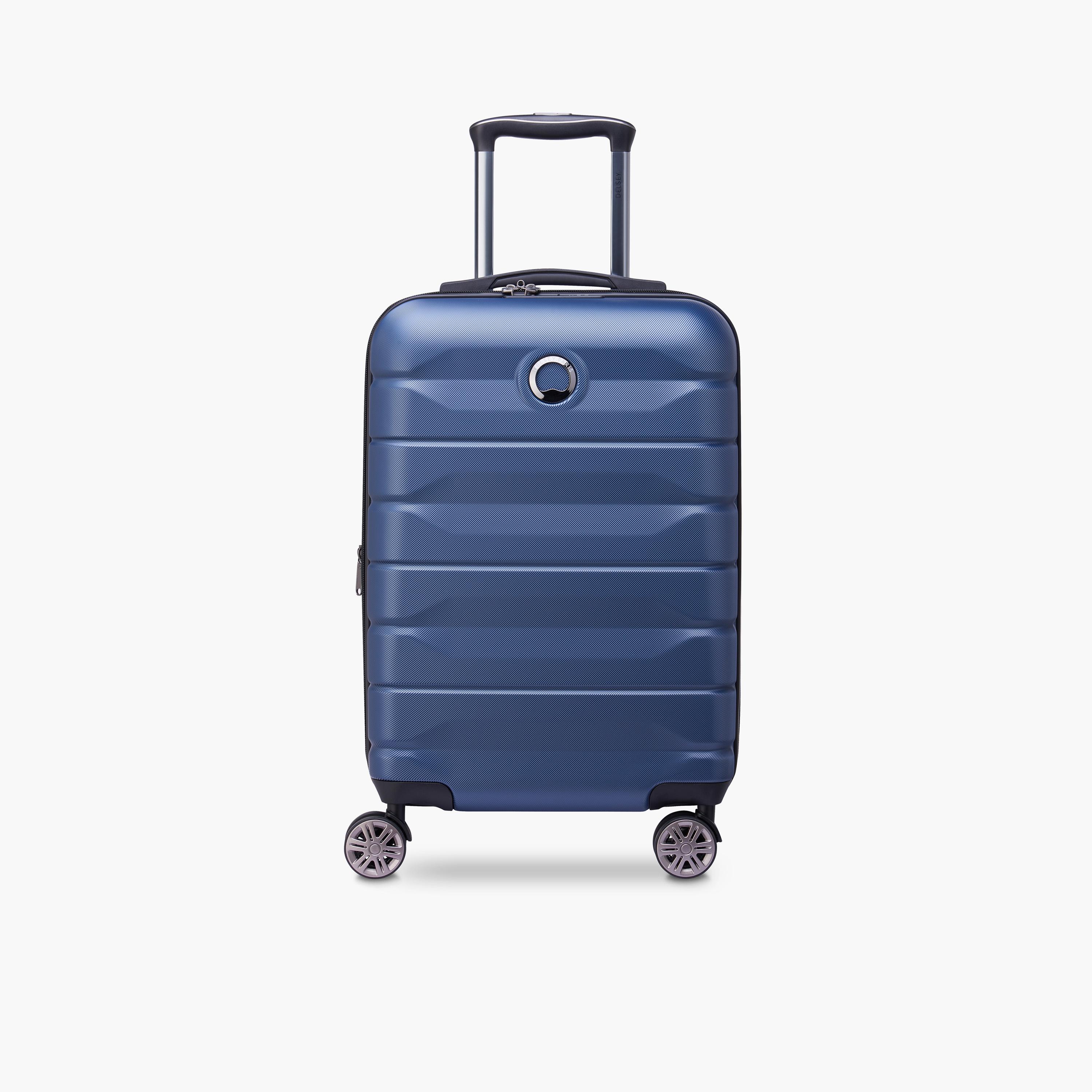 Delsey Paris Air Armour Hardcase Expendable Double Wheel Cabin Trolley Suitcase 55 CM Blue-travel-luggagesandbags-luggage-image-1