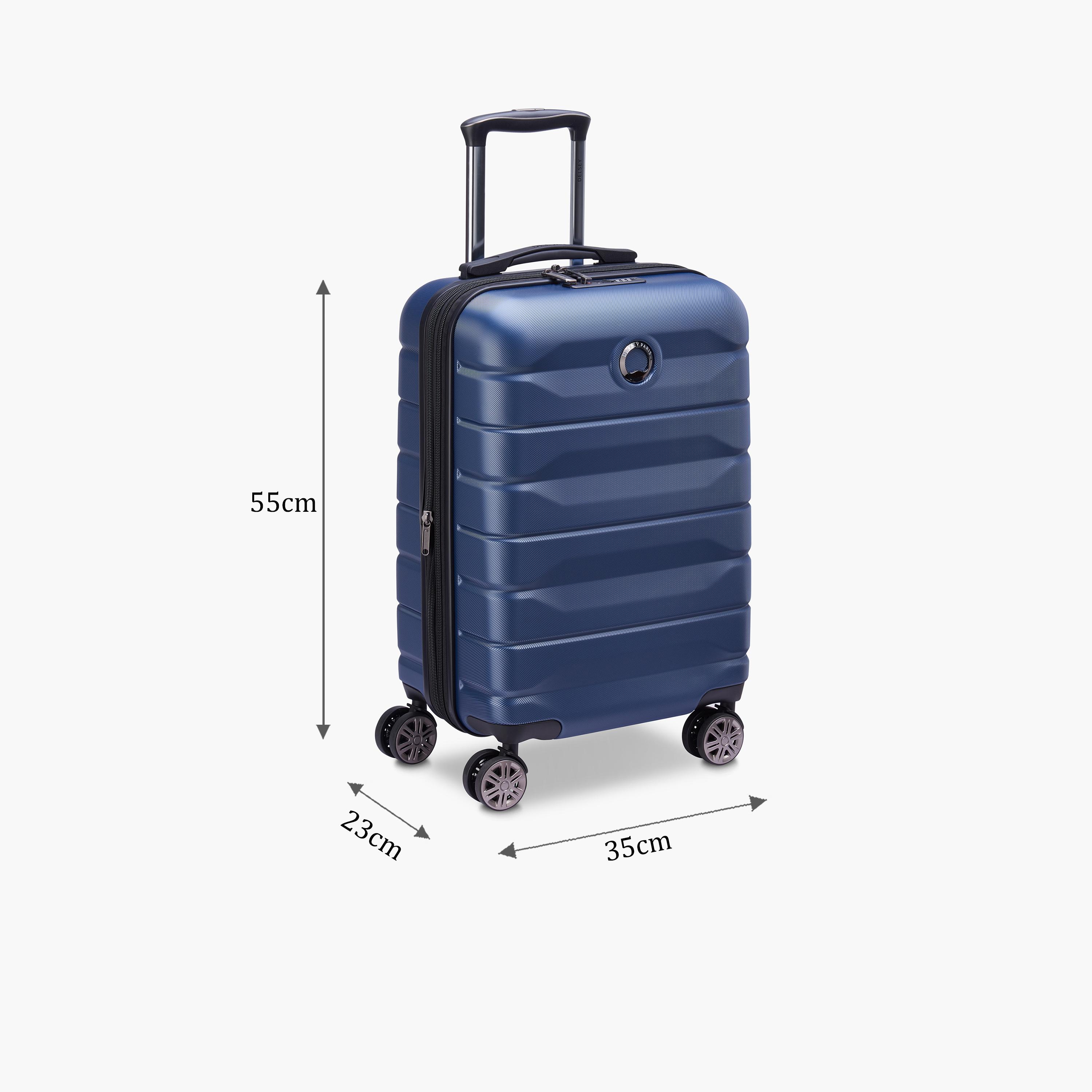 Delsey Paris Air Armour Hardcase Expendable Double Wheel Cabin Trolley Suitcase 55 CM Blue-travel-luggagesandbags-luggage-image-2