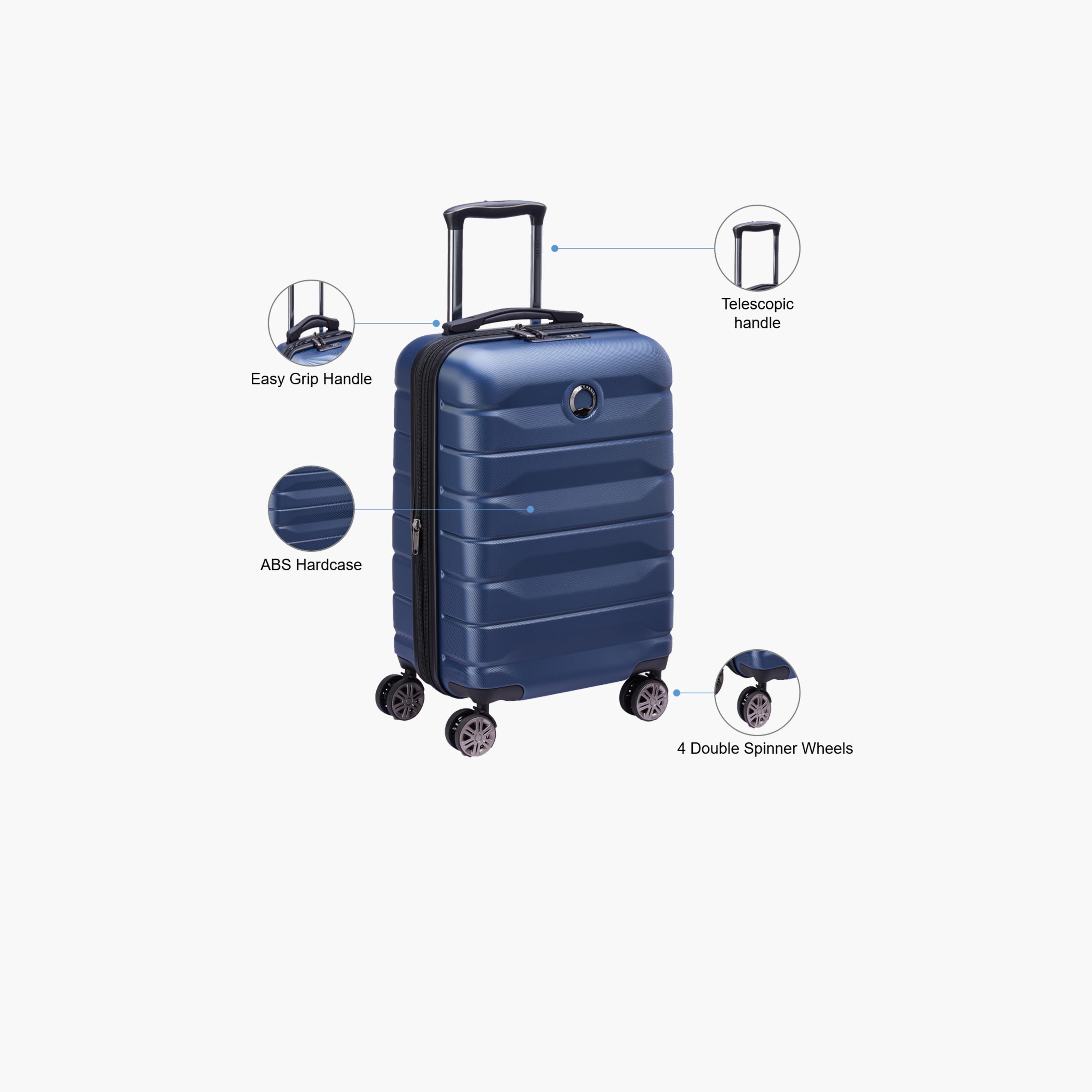 Delsey Paris Air Armour Hardcase Expendable Double Wheel Cabin Trolley Suitcase 55 CM Blue-travel-luggagesandbags-luggage-image-3