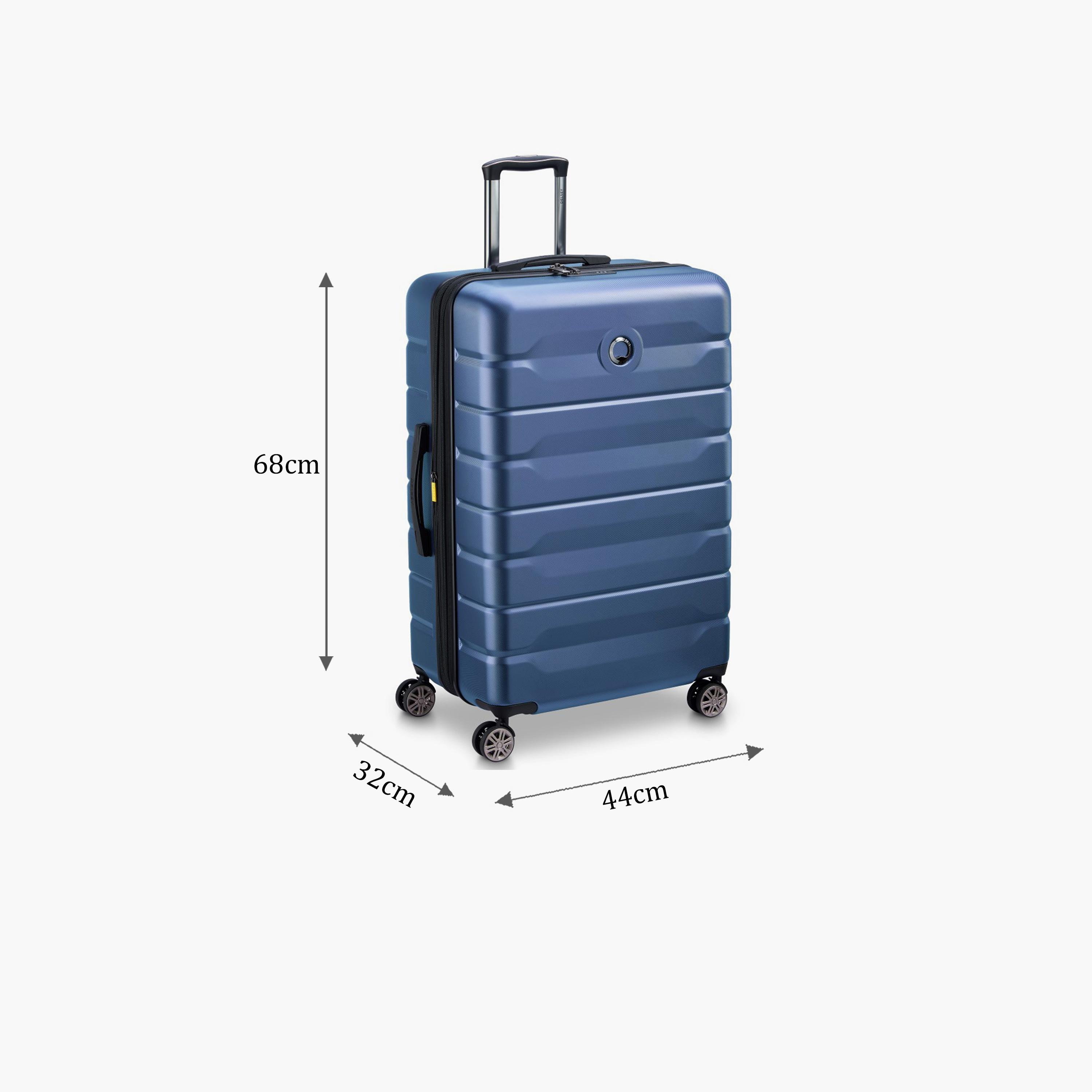 Delsey Paris Air Armour Hardcase Expendable Double Wheel Medium Trolley Suitcase 68 CM Blue-travel-luggagesandbags-luggage-image-2