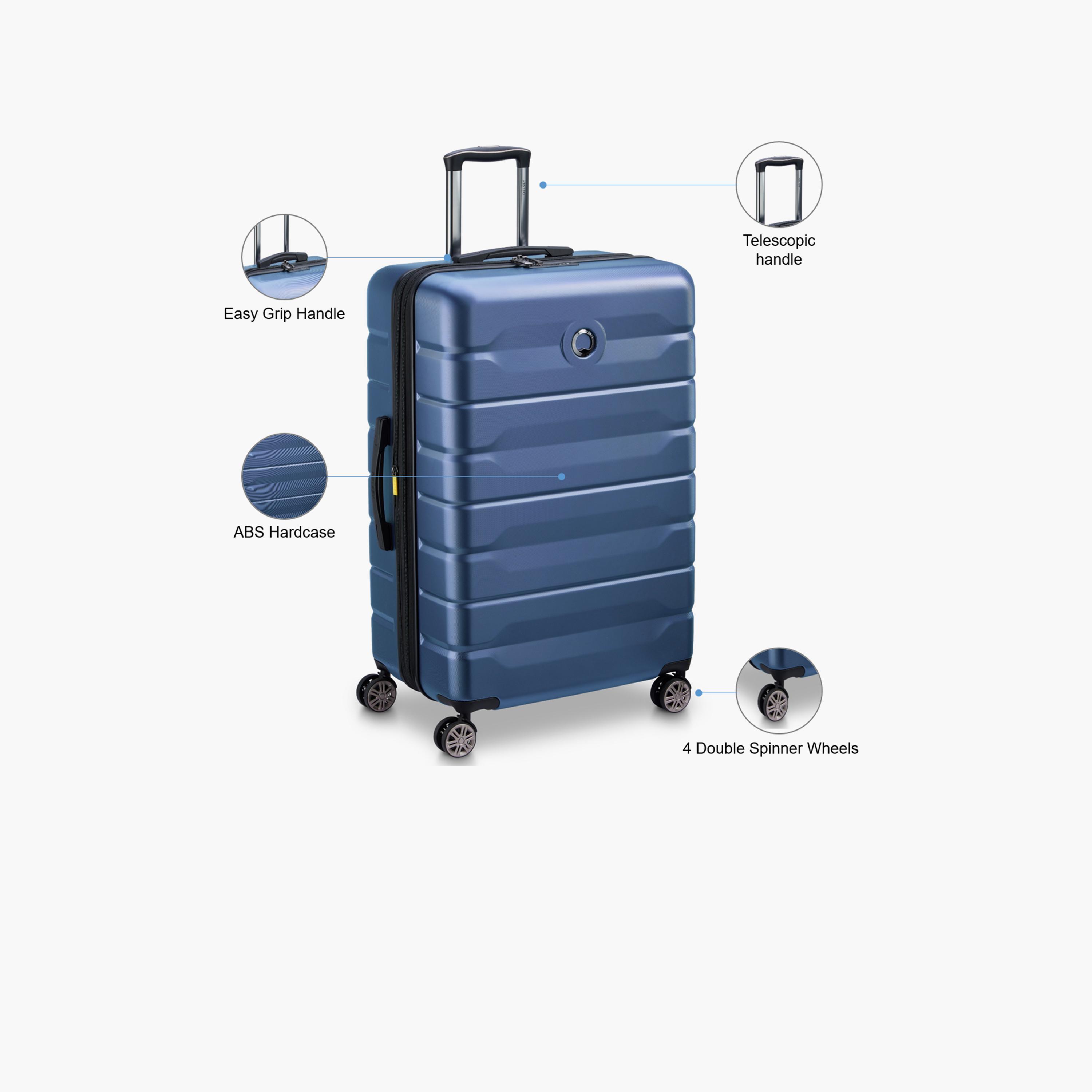Delsey Paris Air Armour Hardcase Expendable Double Wheel Large Trolley Suitcase 78 CM Blue-travel-luggagesandbags-luggage-image-3