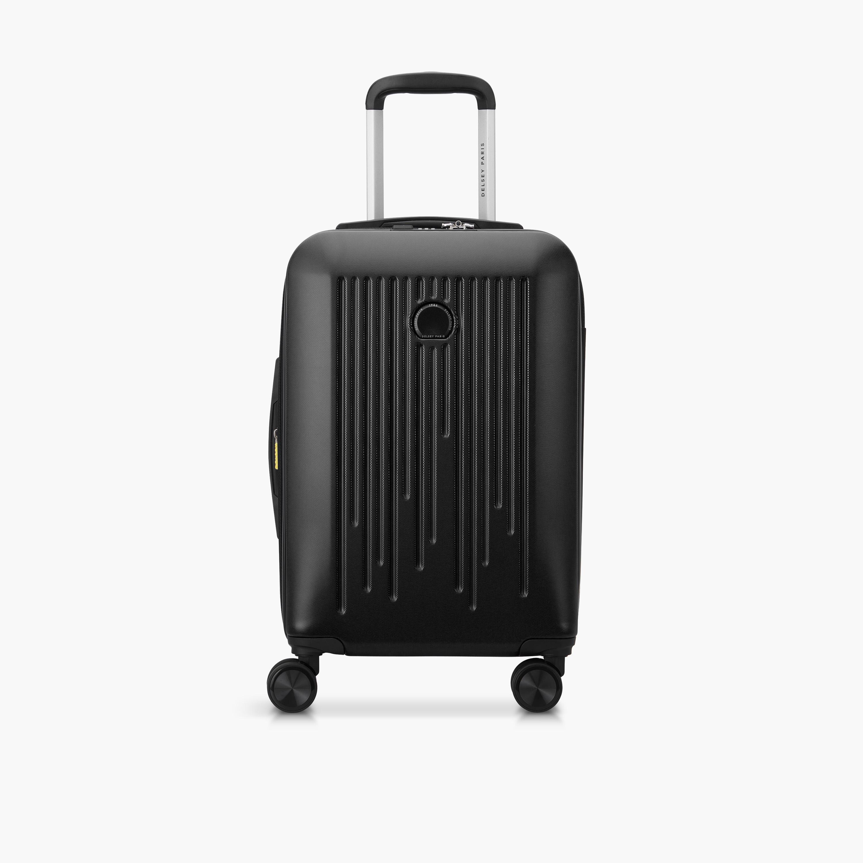 Delsey Paris Christine Hardside Expendable Double Wheel Luggage Trolley Suitcase 55 CM Black-travel-luggagesandbags-luggage-image-1