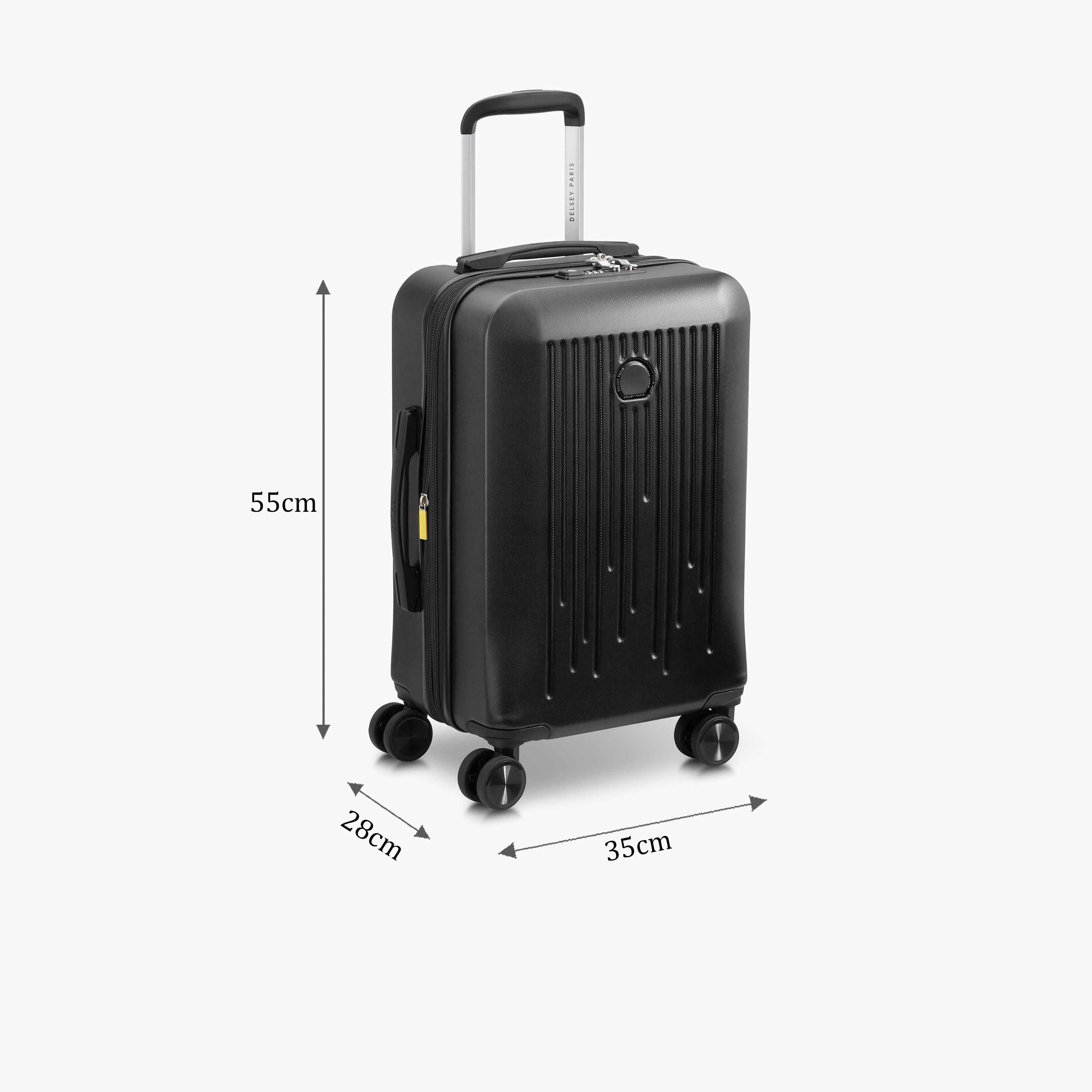 Delsey Paris Christine Hardside Expendable Double Wheel Luggage Trolley Suitcase 55 CM Black-travel-luggagesandbags-luggage-image-2