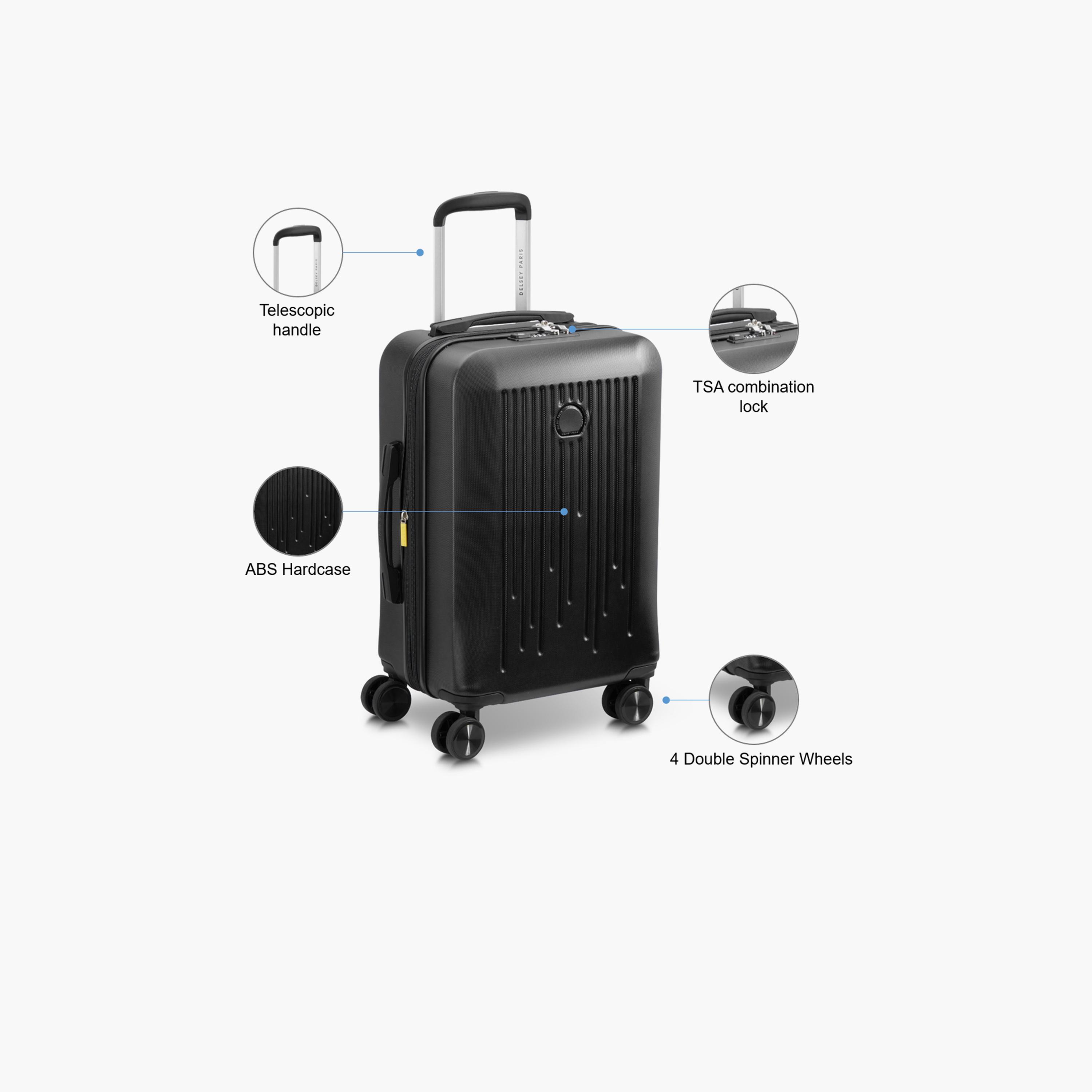 Delsey Paris Christine Hardside Expendable Double Wheel Luggage Trolley Suitcase 55 CM Black-travel-luggagesandbags-luggage-image-3