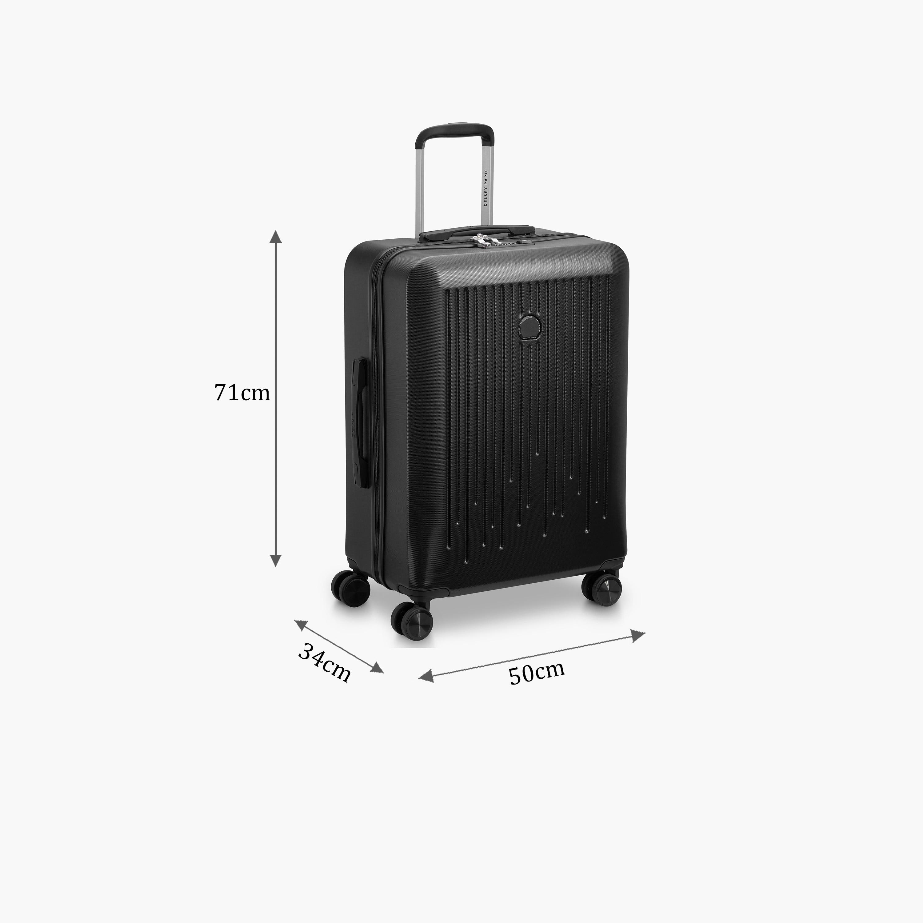 Delsey Paris Christine Hardside Expendable Double Wheel Luggage Trolley Suitcase 70 CM Black-travel-luggagesandbags-luggage-image-2