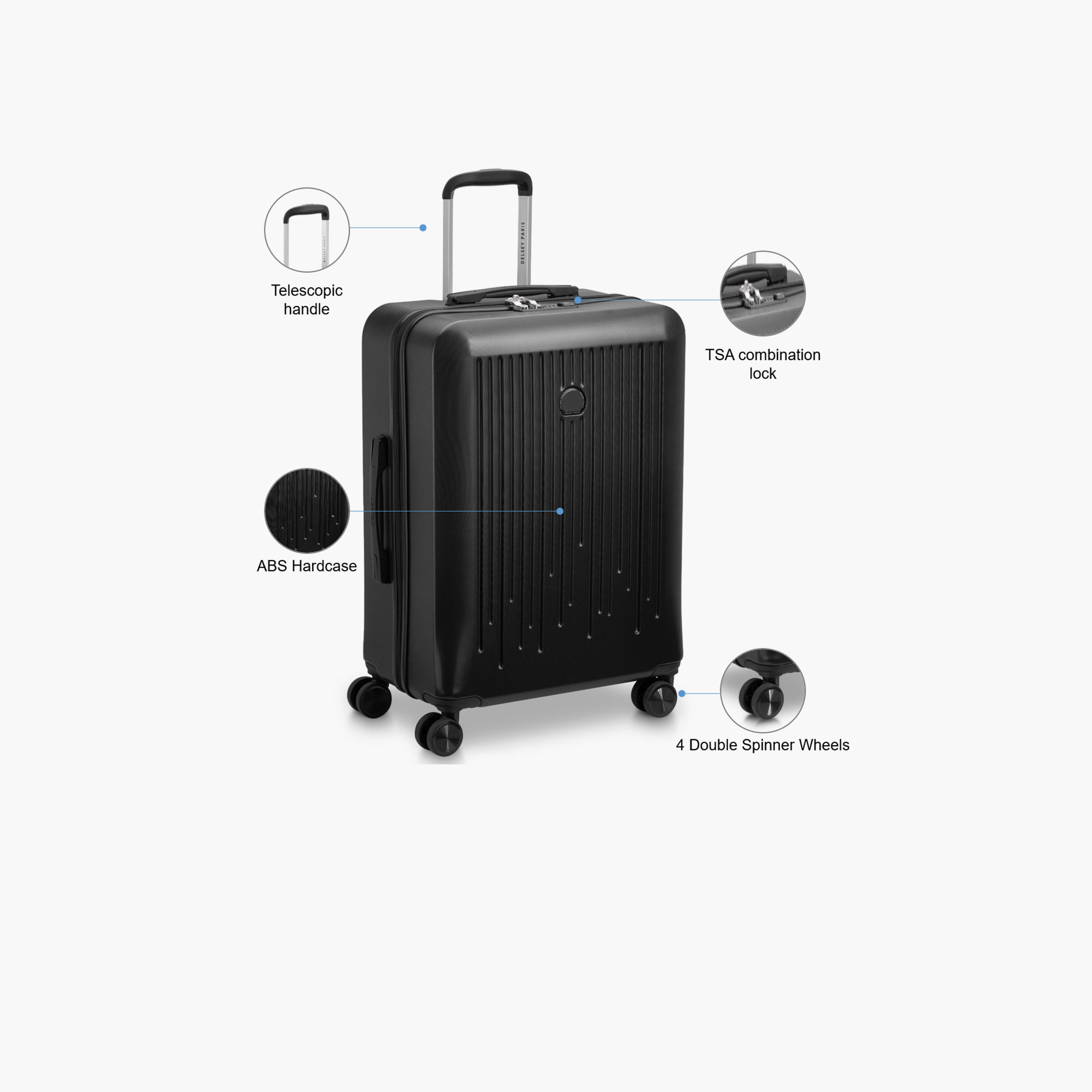 Delsey Paris Christine Hardside Expendable Double Wheel Luggage Trolley Suitcase 70 CM Black-travel-luggagesandbags-luggage-image-3