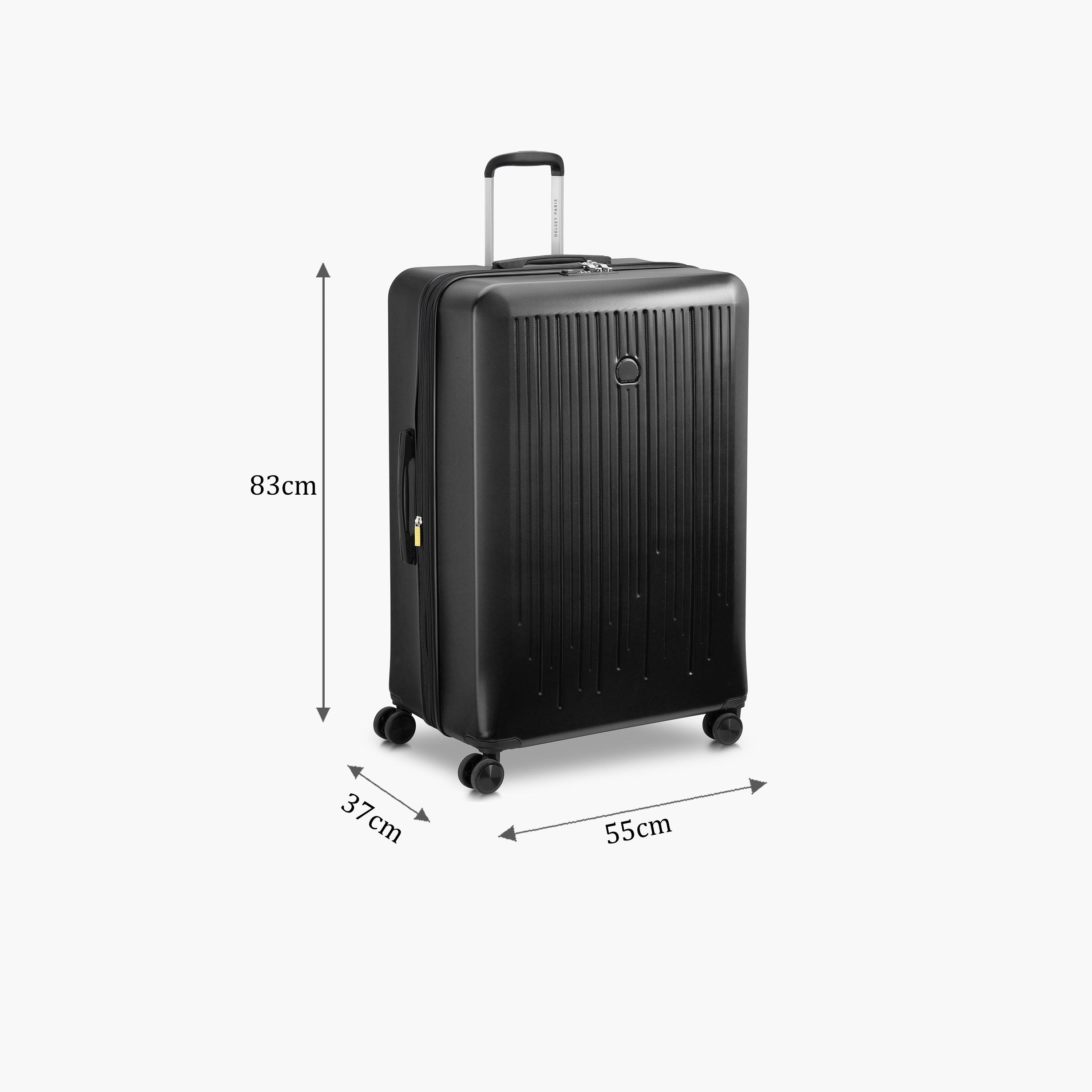 Delsey Paris Christine Hardside Expendable Double Wheel Luggage Trolley Suitcase 82 CM Black-travel-luggagesandbags-luggage-image-2