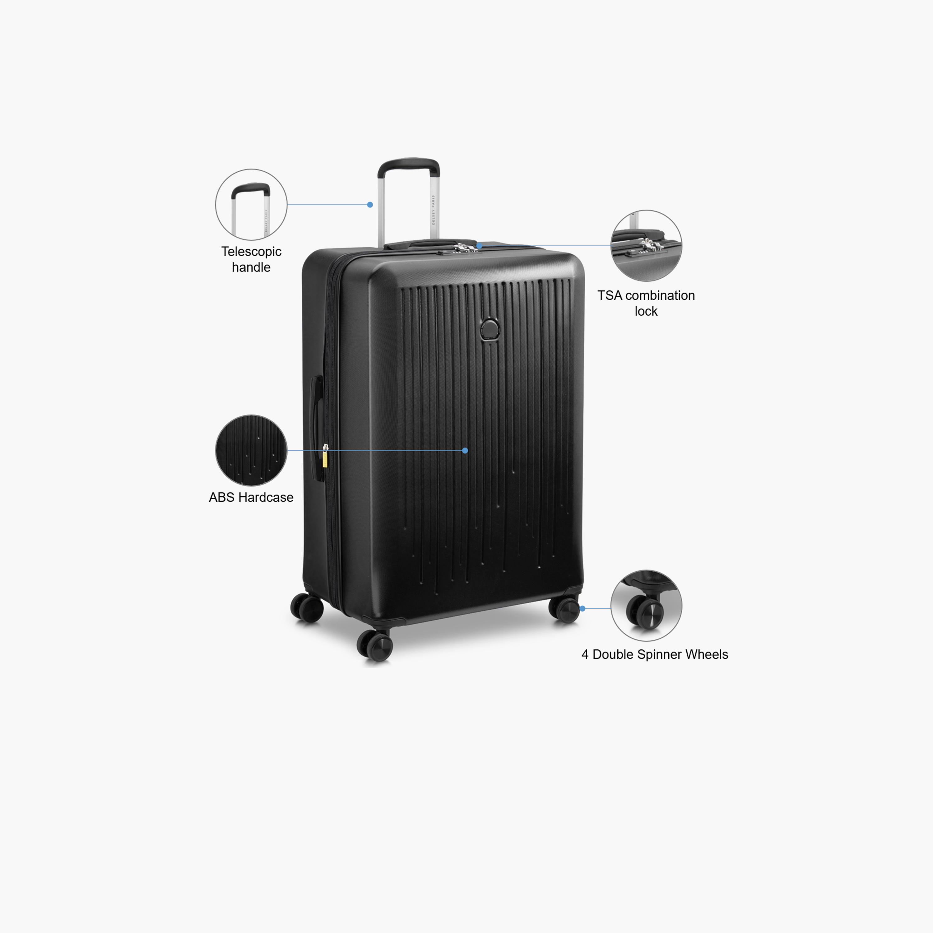 Delsey Paris Christine Hardside Expendable Double Wheel Luggage Trolley Suitcase 82 CM Black-travel-luggagesandbags-luggage-image-3