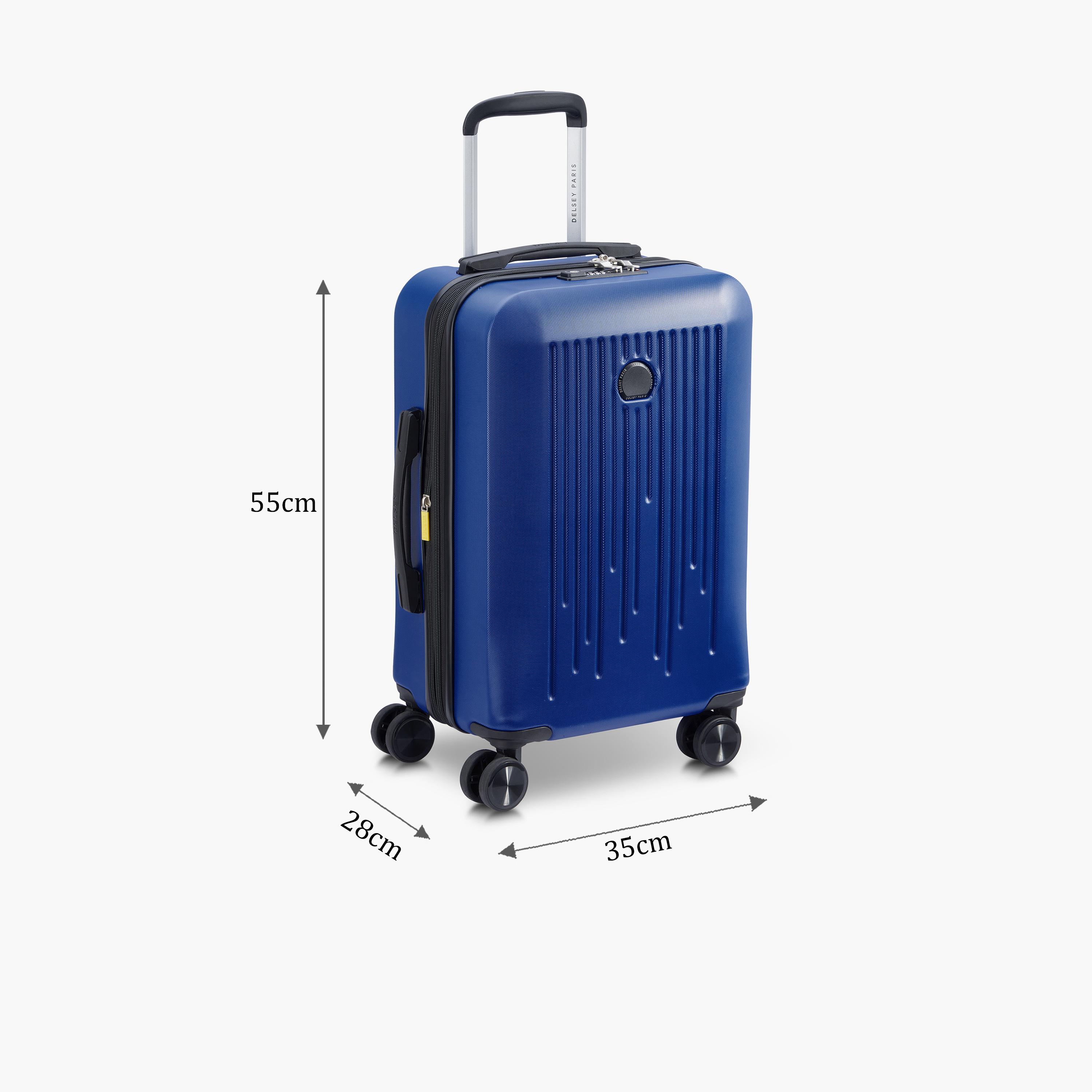 Delsey Paris Christine Hardside Expendable Double Wheel Luggage Trolley Suitcase 55 CM Blue-travel-luggagesandbags-luggage-image-2