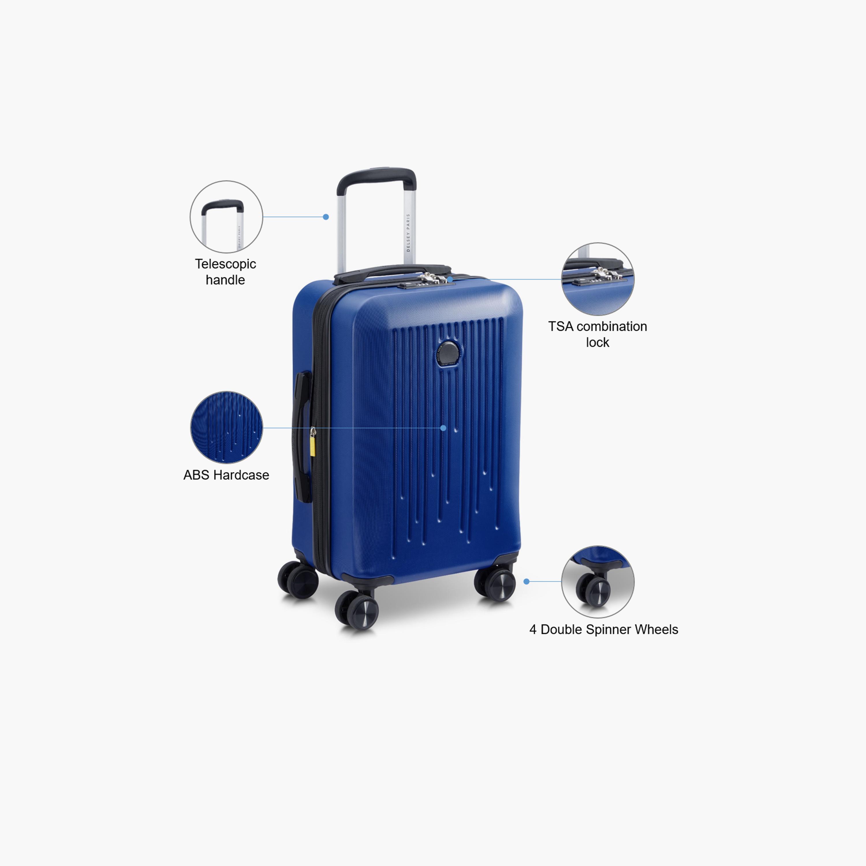 Delsey Paris Christine Hardside Expendable Double Wheel Luggage Trolley Suitcase 55 CM Blue-travel-luggagesandbags-luggage-image-3