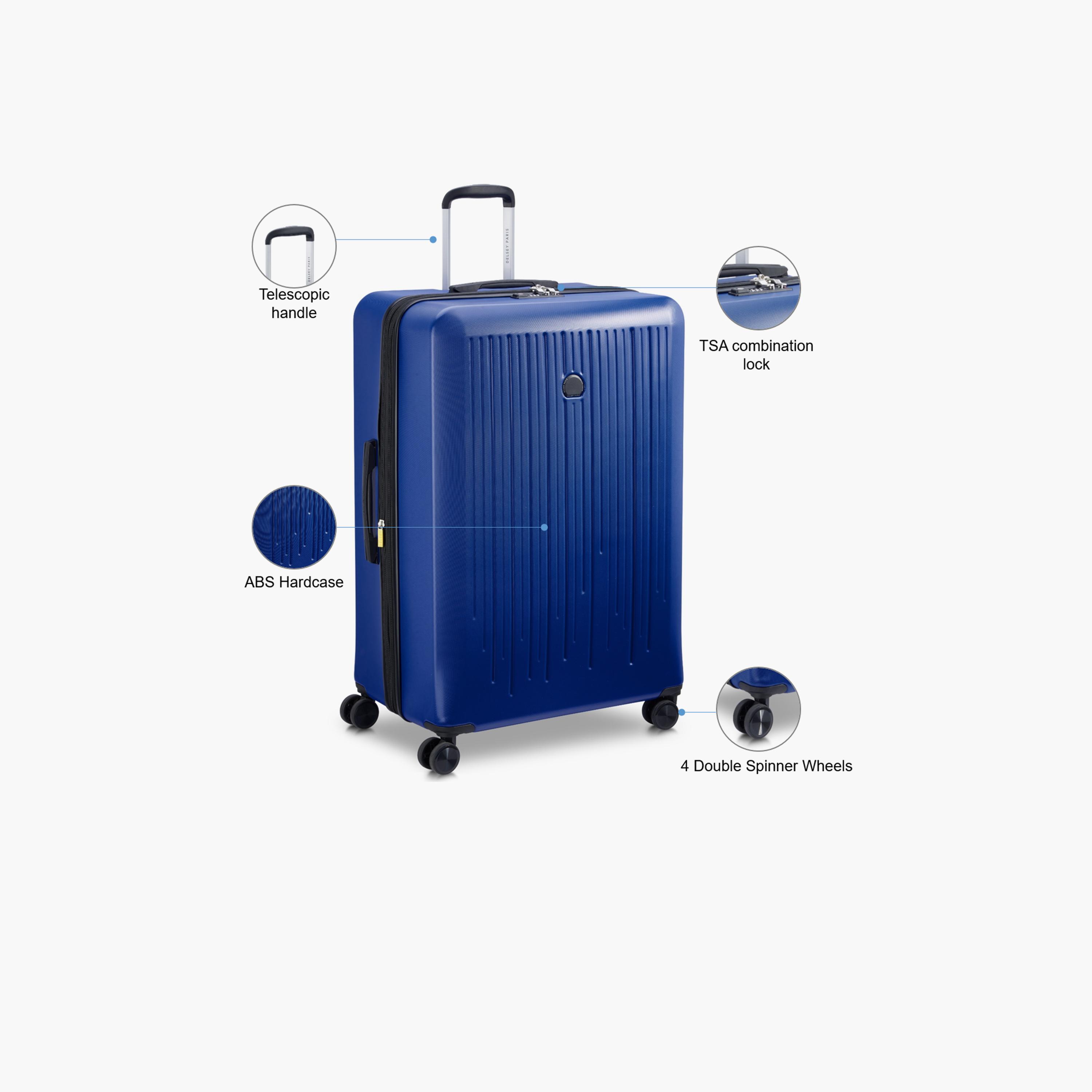 Delsey Paris Christine Hardside Expendable Double Wheel Luggage Trolley Suitcase 82 CM Blue-travel-luggagesandbags-luggage-image-3