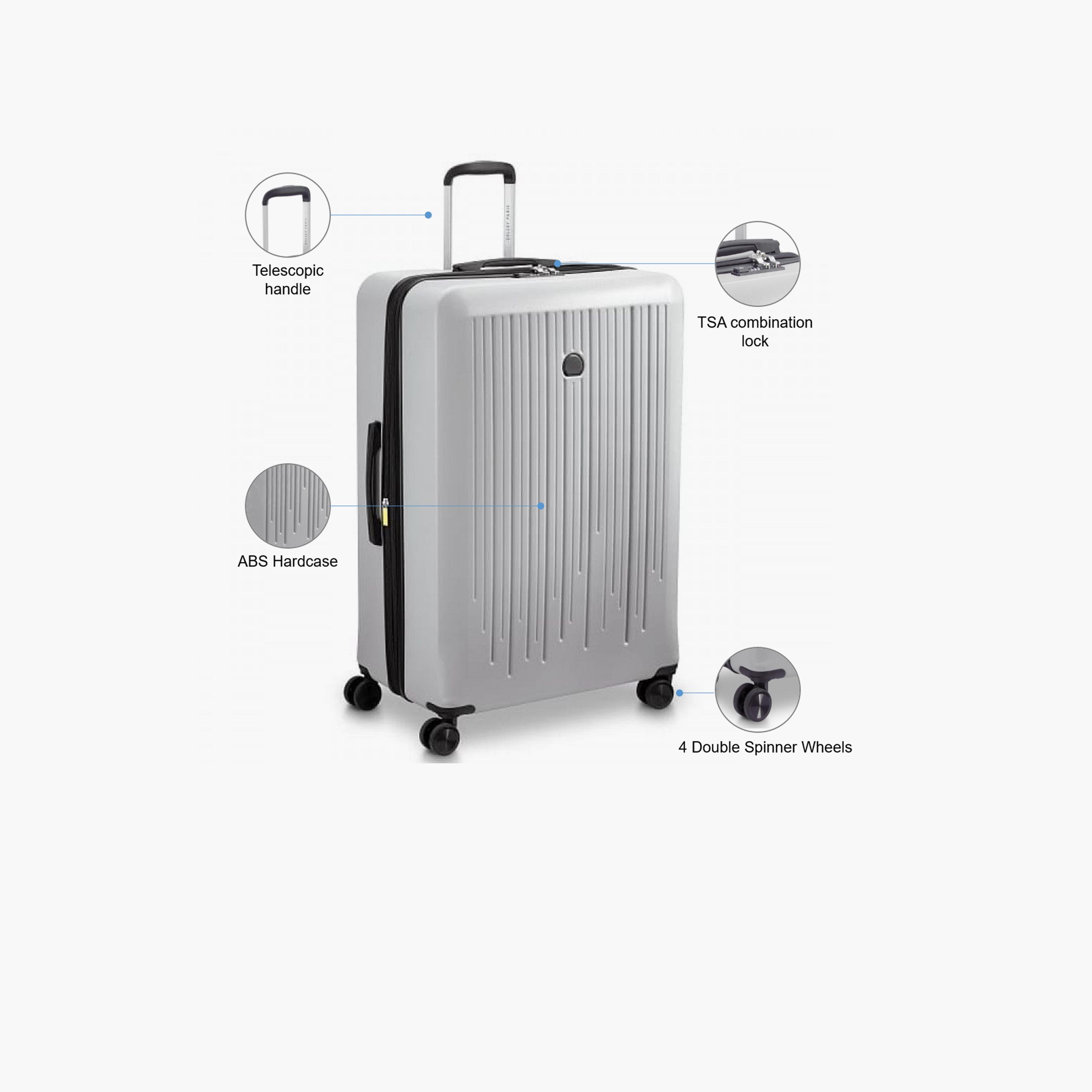 Delsey Paris Christine Hardside Expendable Double Wheel Luggage Trolley Suitcase 70 CM storm grey-travel-luggagesandbags-luggage-image-3