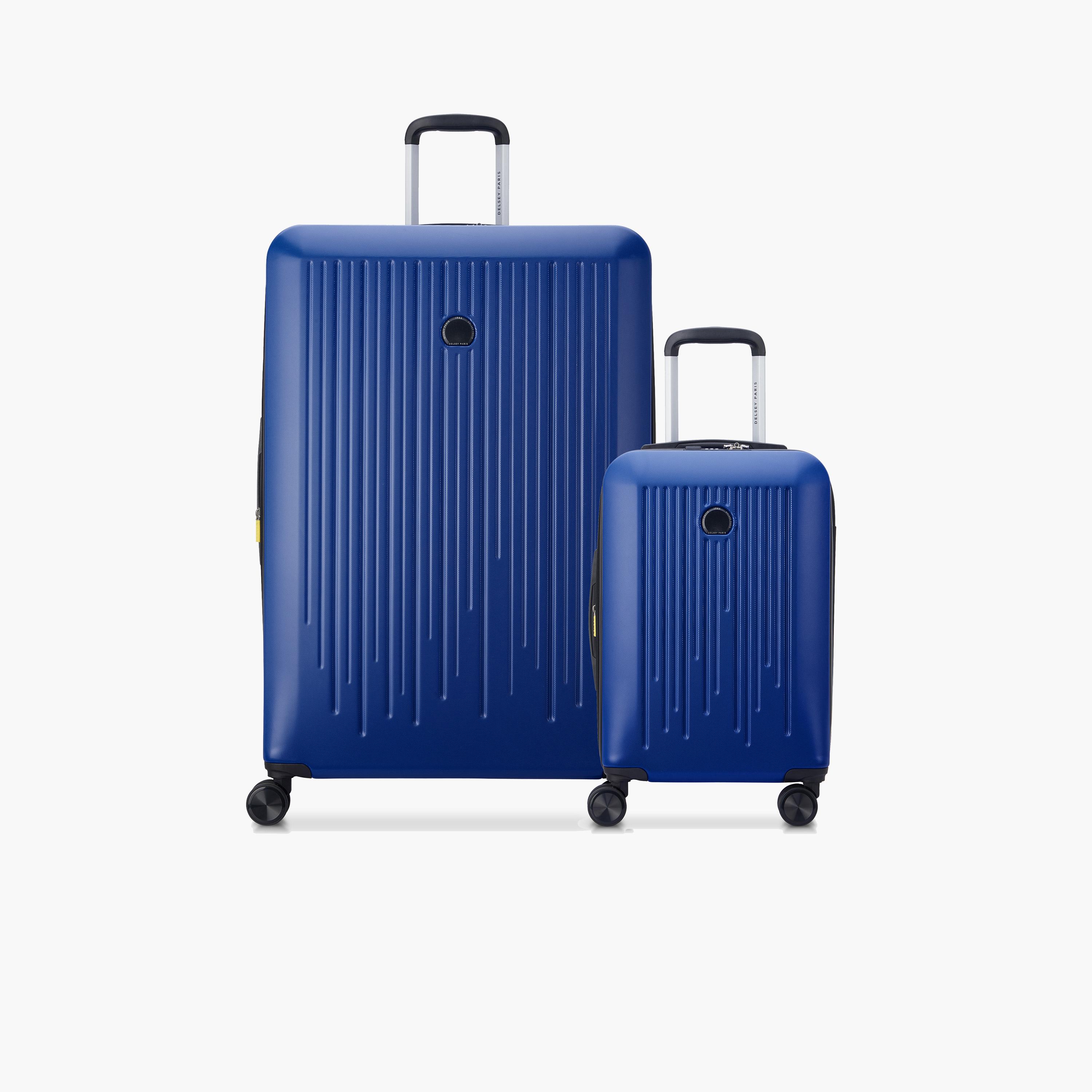 Delsey Paris Christine Hardside Expendable Double Wheel Luggage Trolley Suitcase 2pcs set (L+S) 55/82 CM Blue-travel-luggagesandbags-luggage-image-1