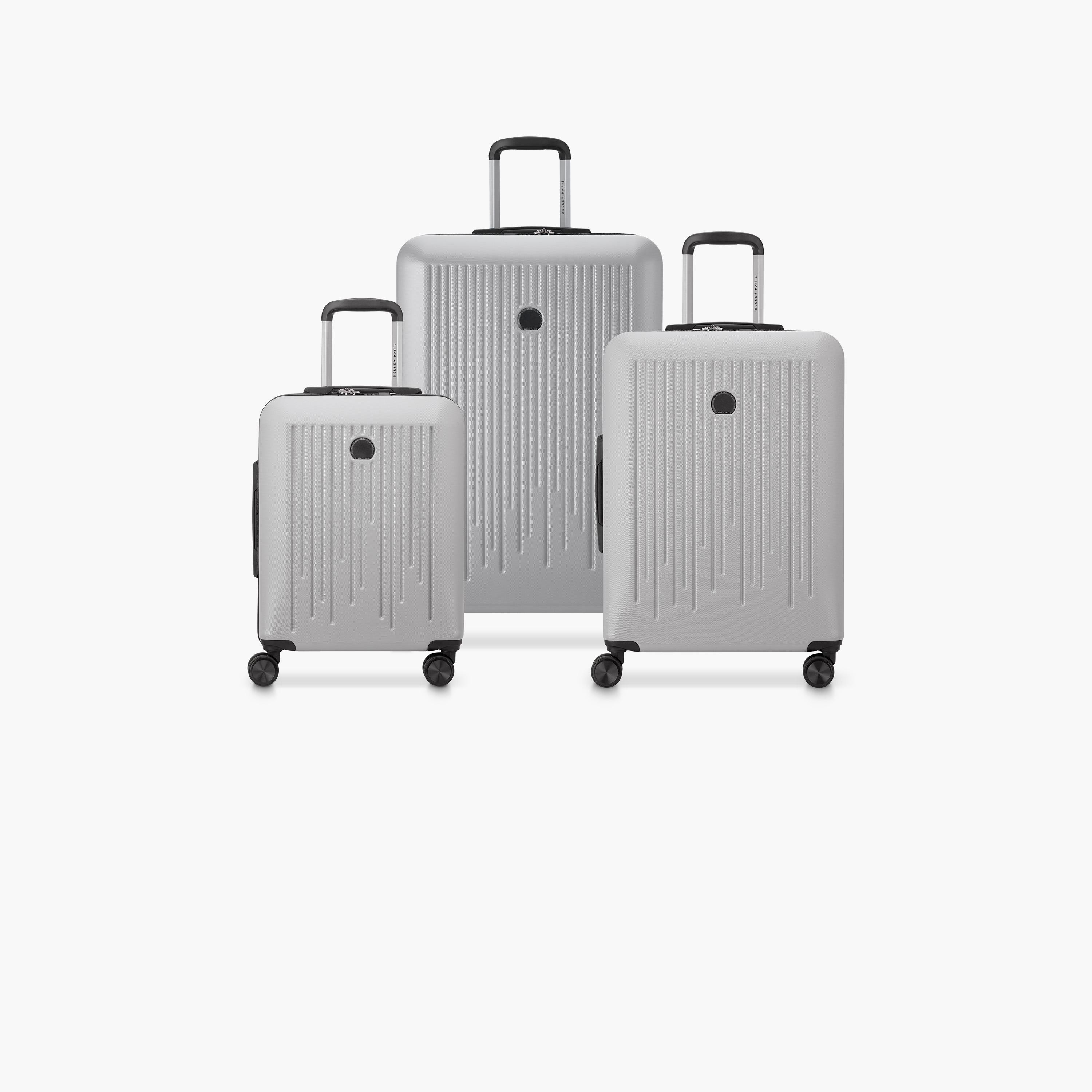 Delsey Paris Christine Hardside Expendable Double Wheel Luggage Trolley Suitcase 3pcs set (L+M+S) 55/70/82 CM strom grey-travel-luggagesandbags-luggage-image-1
