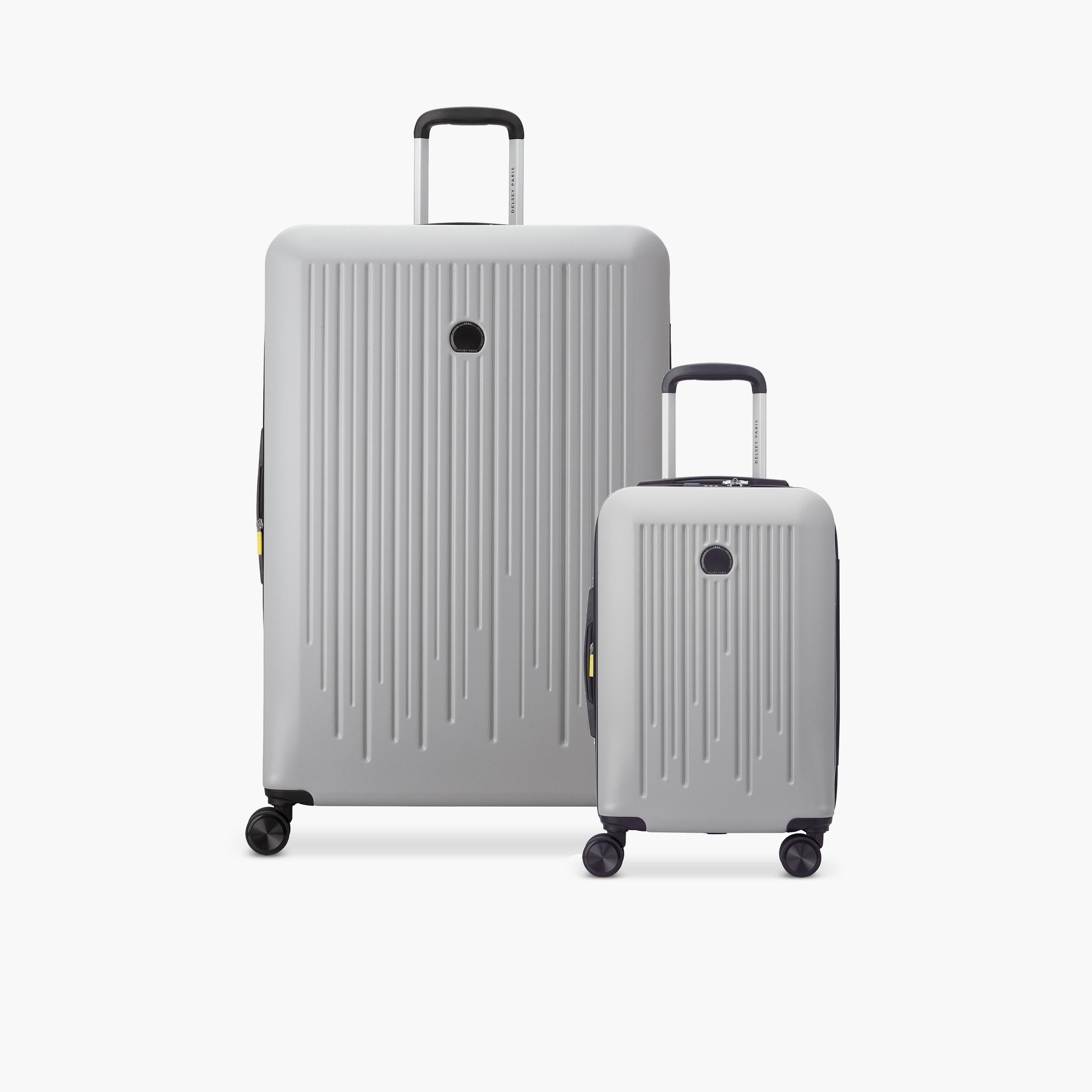 Delsey Paris Christine Hardside Expendable Double Wheel Luggage Trolley Suitcase 2pcs set (L+S) 55/82 CM storm grey-travel-luggagesandbags-luggage-image-1
