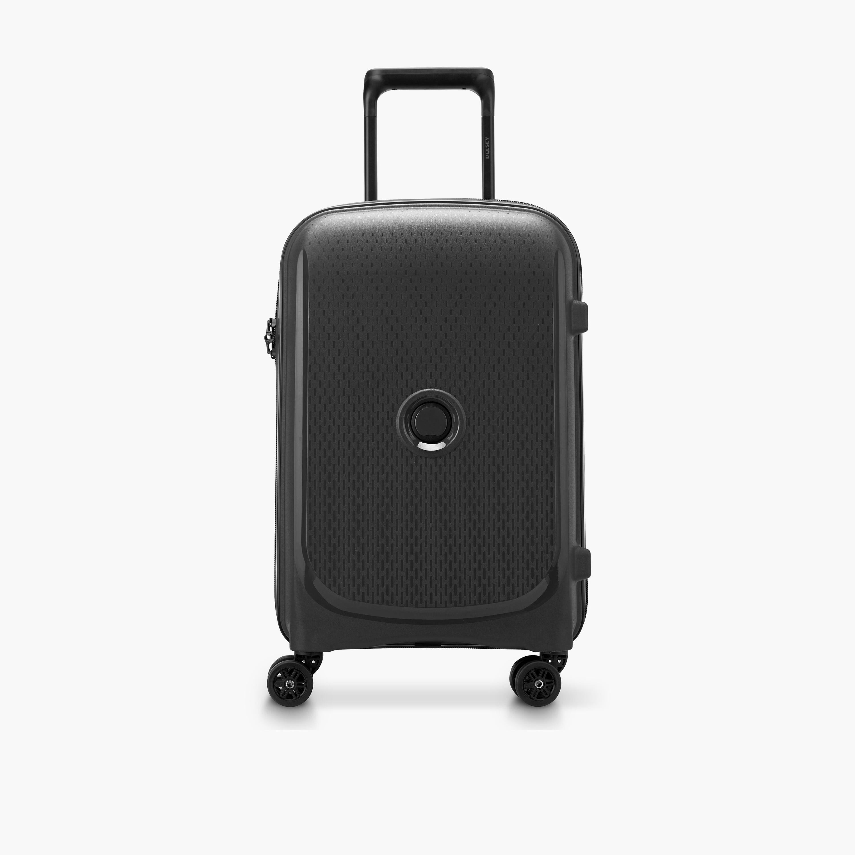 Delsey Paris Belmont + Hardcase Expendable Double Wheel Luggage Suitcase 55 CM Black-travel-luggagesandbags-luggage-image-1