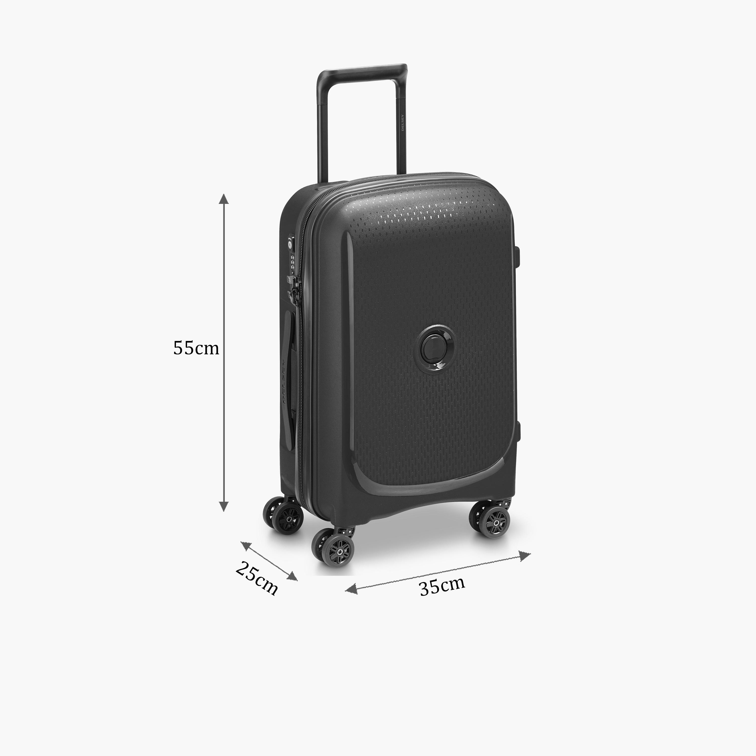 Delsey Paris Belmont + Hardcase Expendable Double Wheel Luggage Suitcase 55 CM Black-travel-luggagesandbags-luggage-image-2