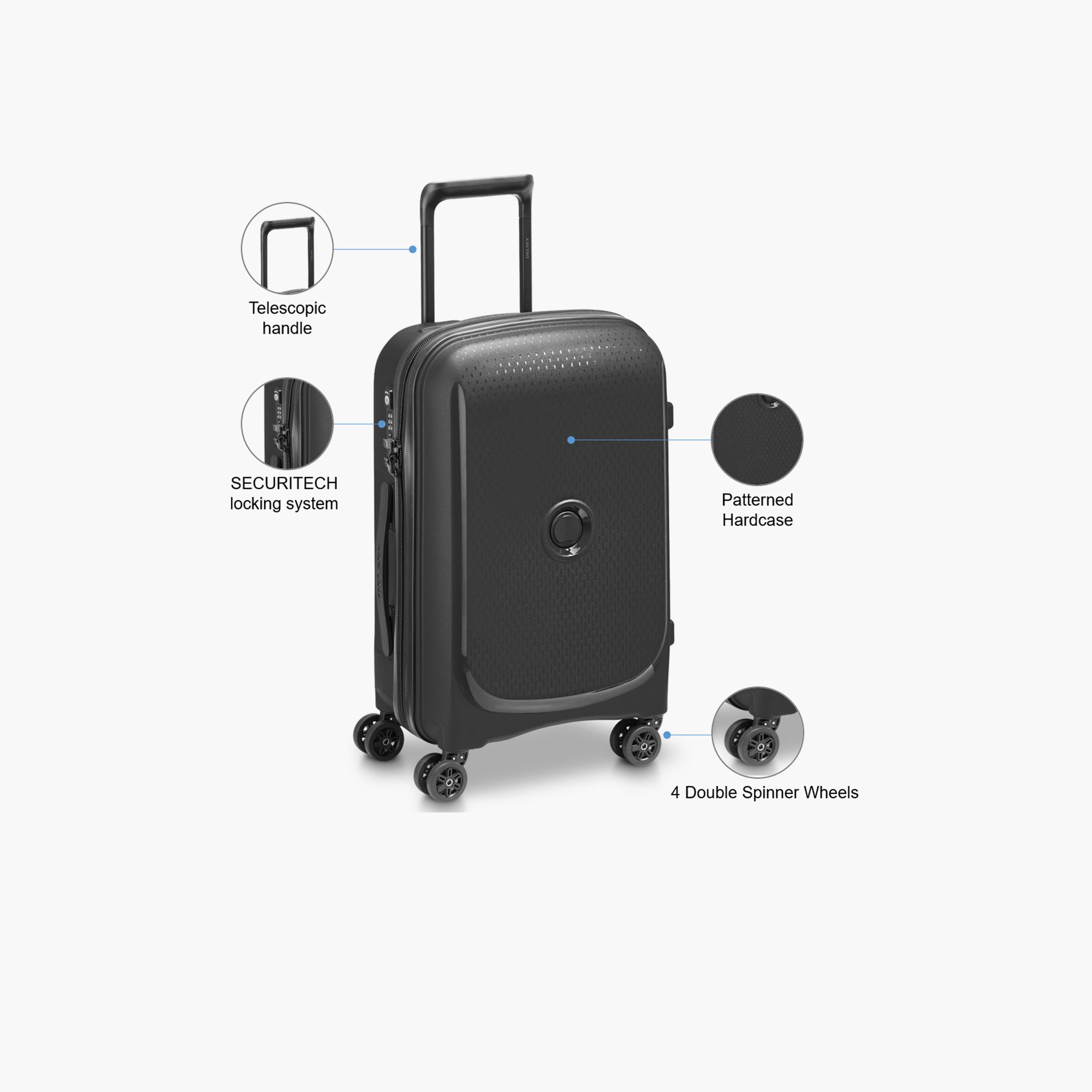 Delsey Paris Belmont + Hardcase Expendable Double Wheel Luggage Suitcase 55 CM Black-travel-luggagesandbags-luggage-image-3