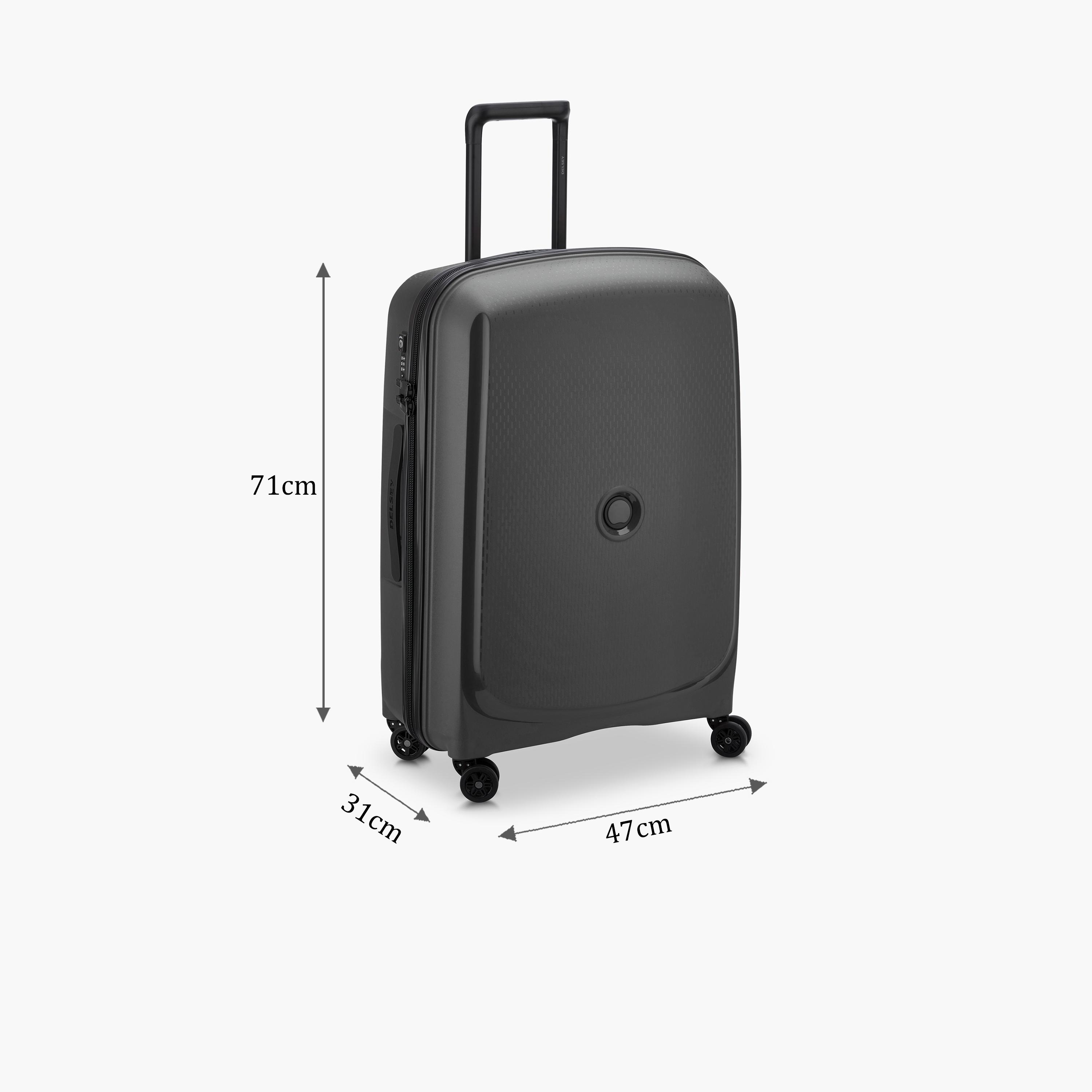 Delsey Paris Belmont + Hardcase Expendable Double Wheel Luggage Suitcase 71 CM Black-travel-luggagesandbags-luggage-image-2