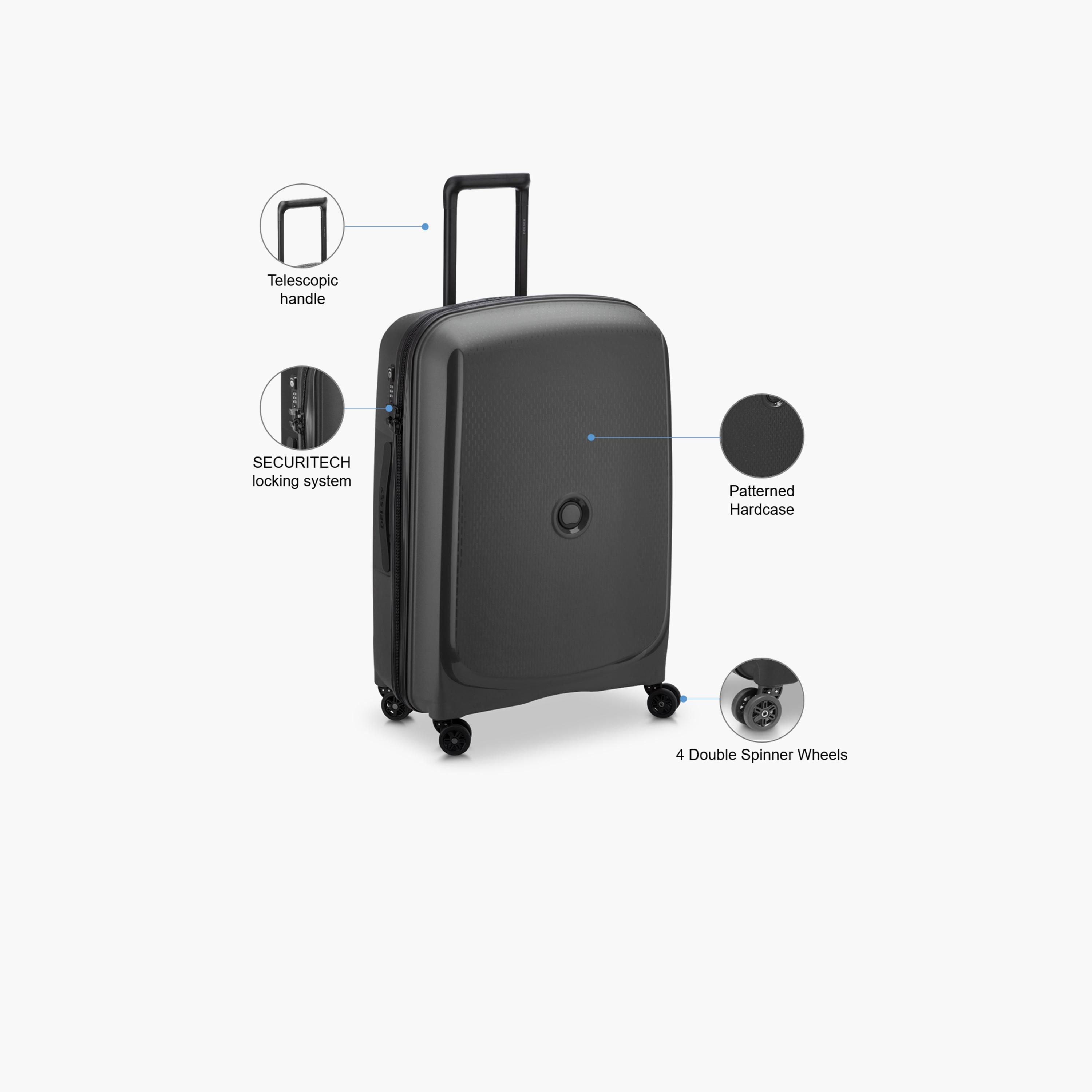 Delsey Paris Belmont + Hardcase Expendable Double Wheel Luggage Suitcase 71 CM Black-travel-luggagesandbags-luggage-image-3