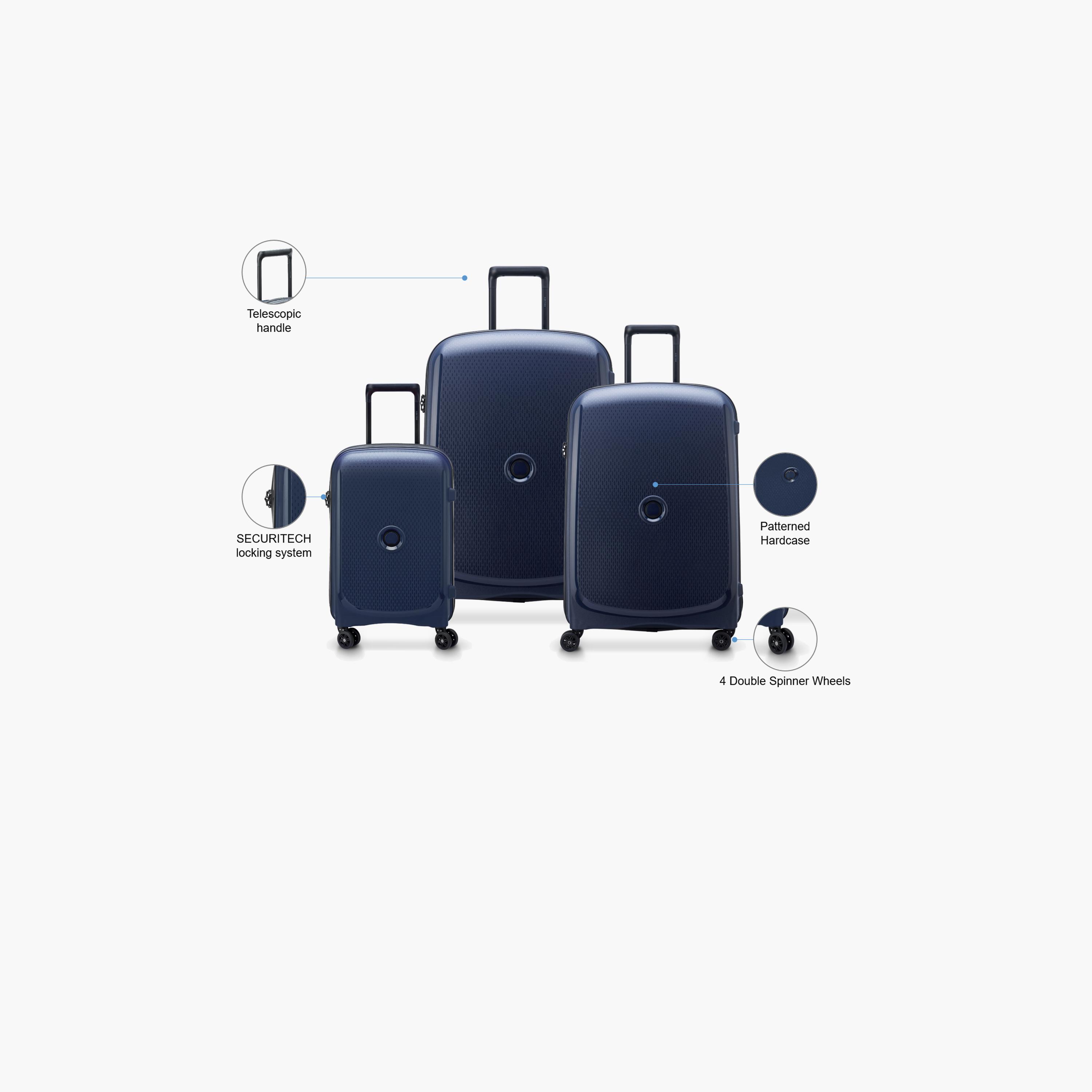 Delsey Paris Belmont + Hardcase Double Wheel Luggage Suitcase 3pcs set (L+M+S) 55/71/83 CM Blue-travel-luggagesandbags-luggage-image-2