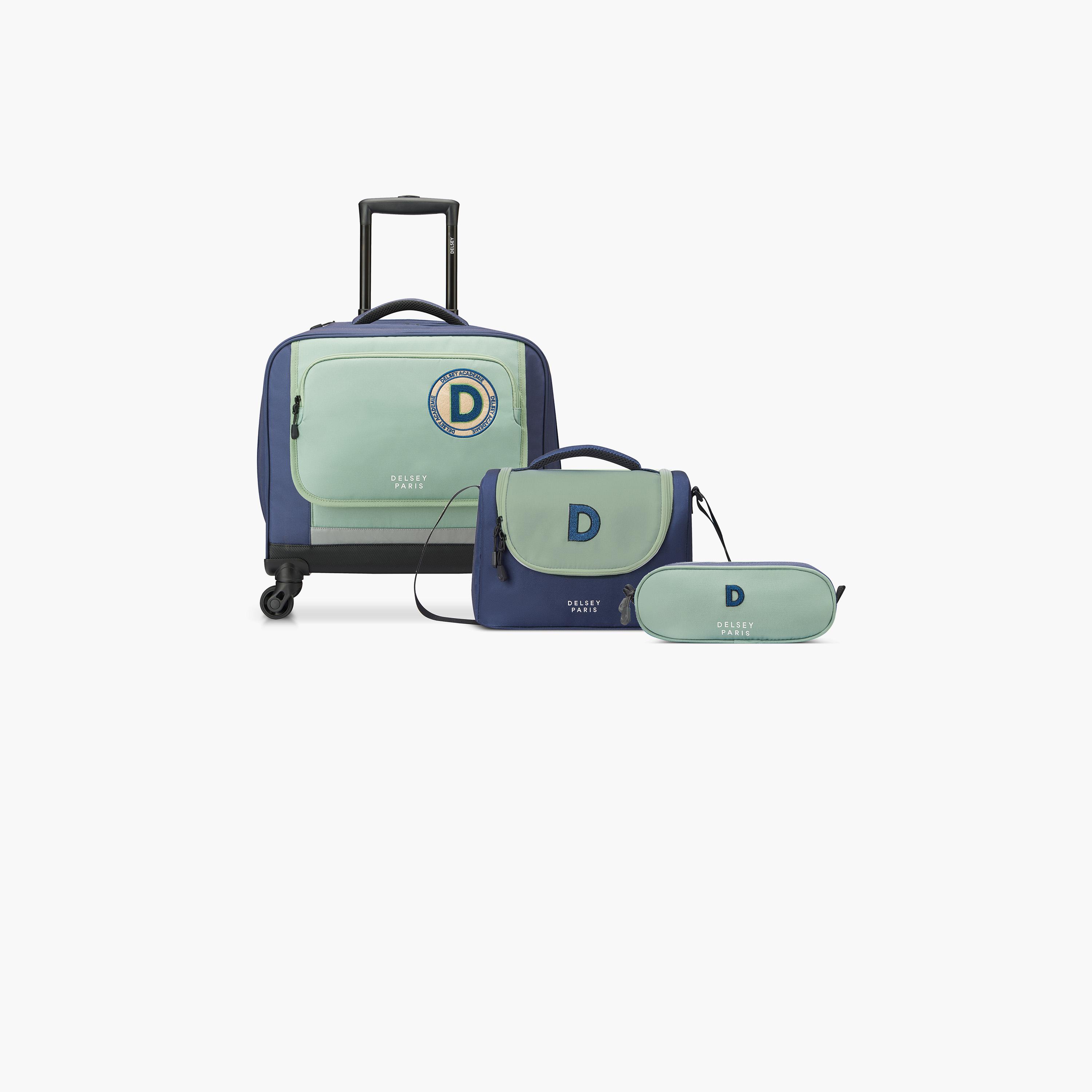 Delsey Paris Academie BTS Collection 2024 3-Piece Set Wheel School Bag, Lunch Bag, Pencil Case Mint-school-bagsandbackpacks-backpacks-image-1