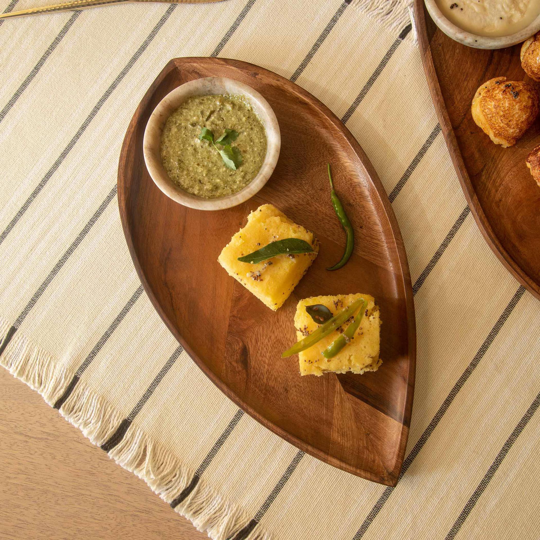 Ellementary Leaf Shaped Wooden Platter - 27x14 cms-household-dining-serveware-servingplatters-image-3