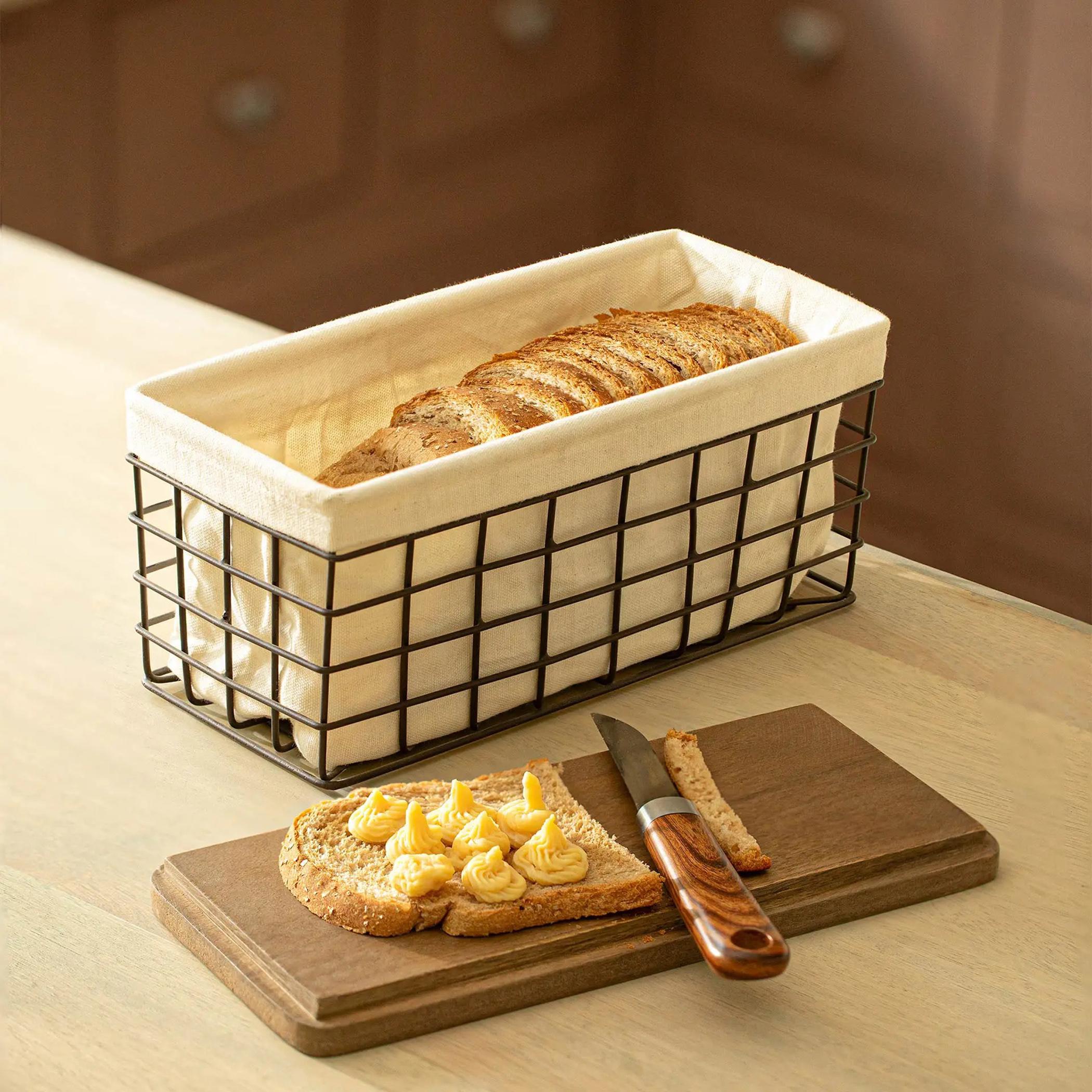 Ellementary Twine Wire Bread Box with Fabric Liner and Lid-household-kitchen-kitchentoolsandutensils-foodservingtools-image-4