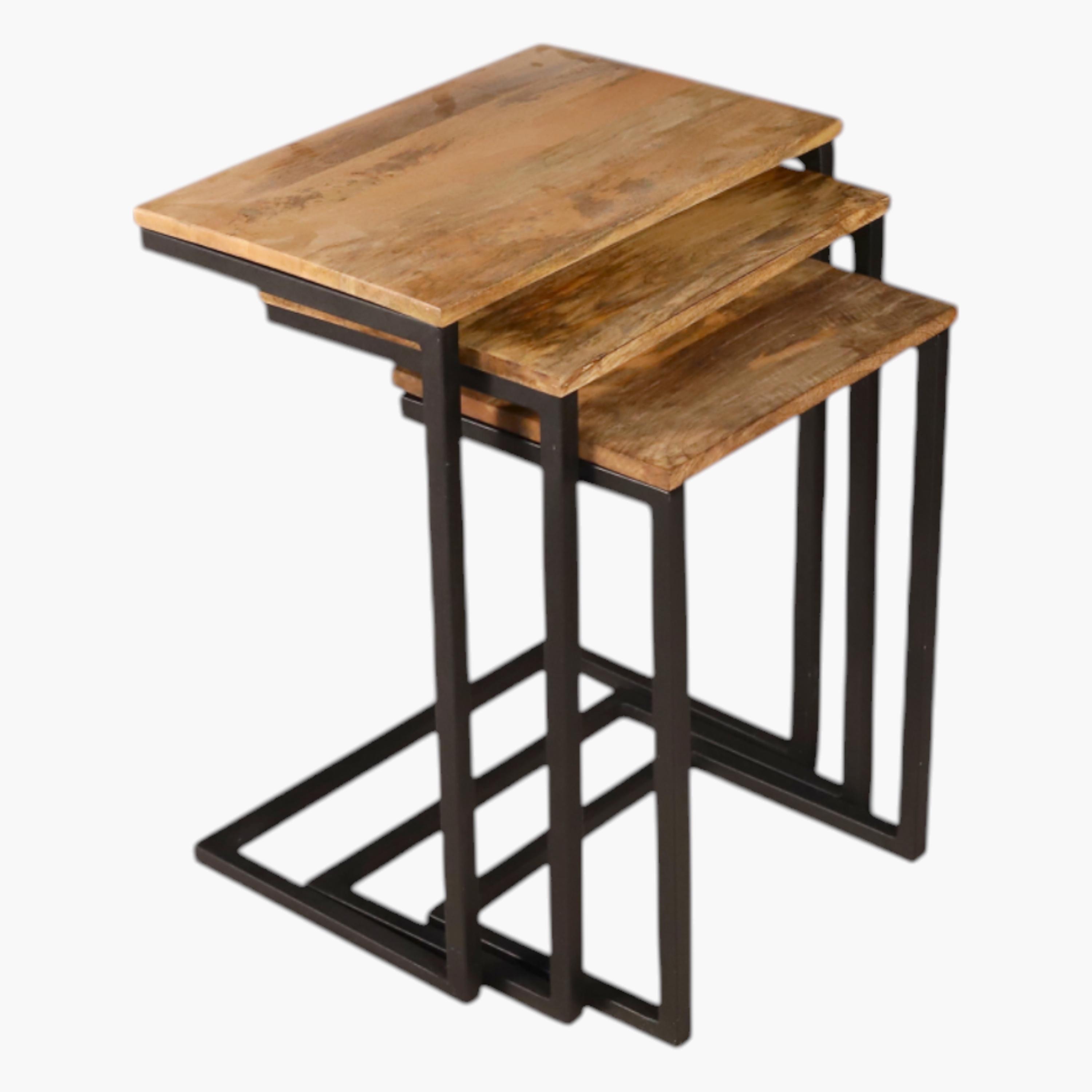 Wooden Top Nesting Table - Set of 3-furniture-livingroom-nestoftables-image-1
