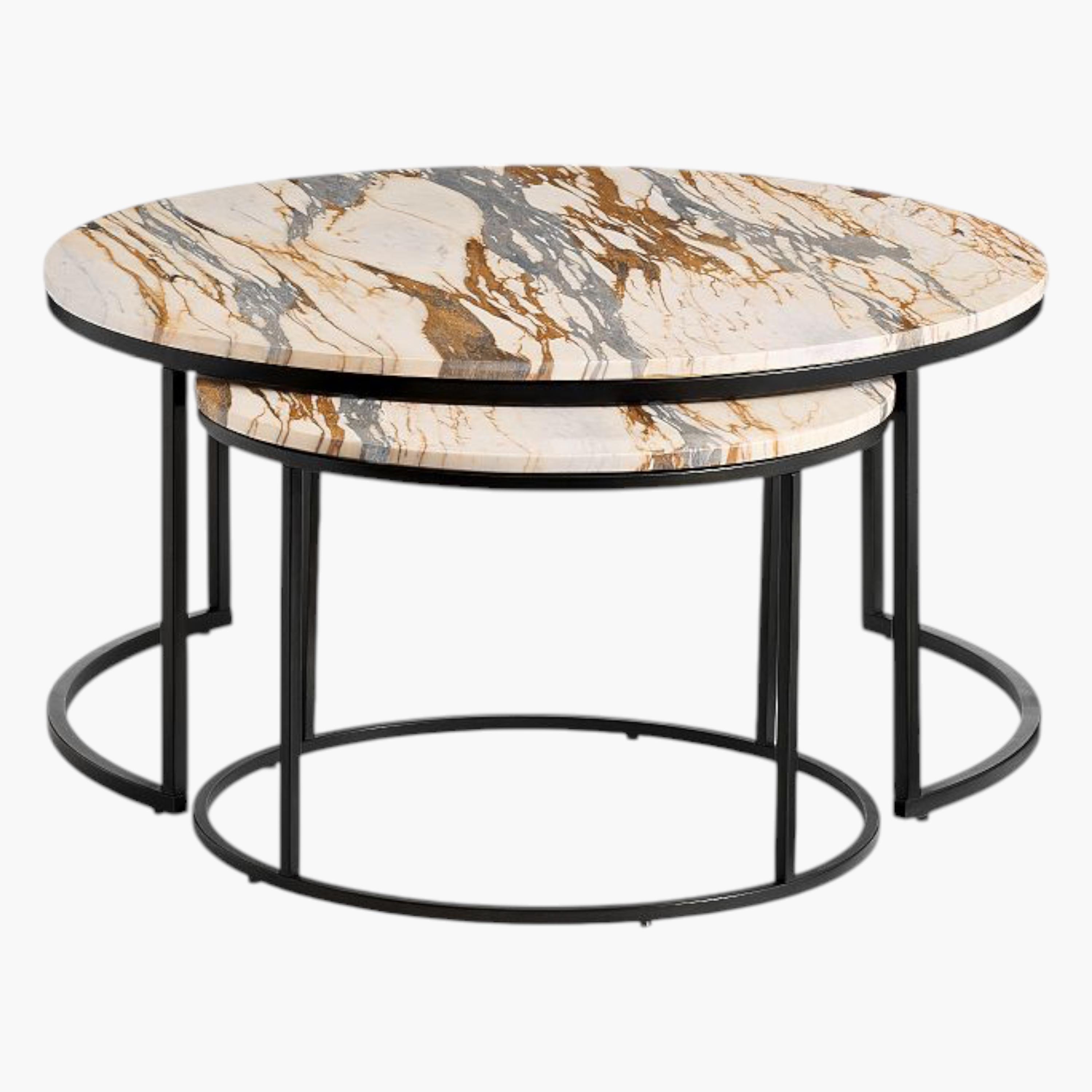 طقم طاولات متداخلة ثنائي بسطح خشب تورونتو - أفا ديزاينز-furniture-livingroom-sideandendtables-image-2
