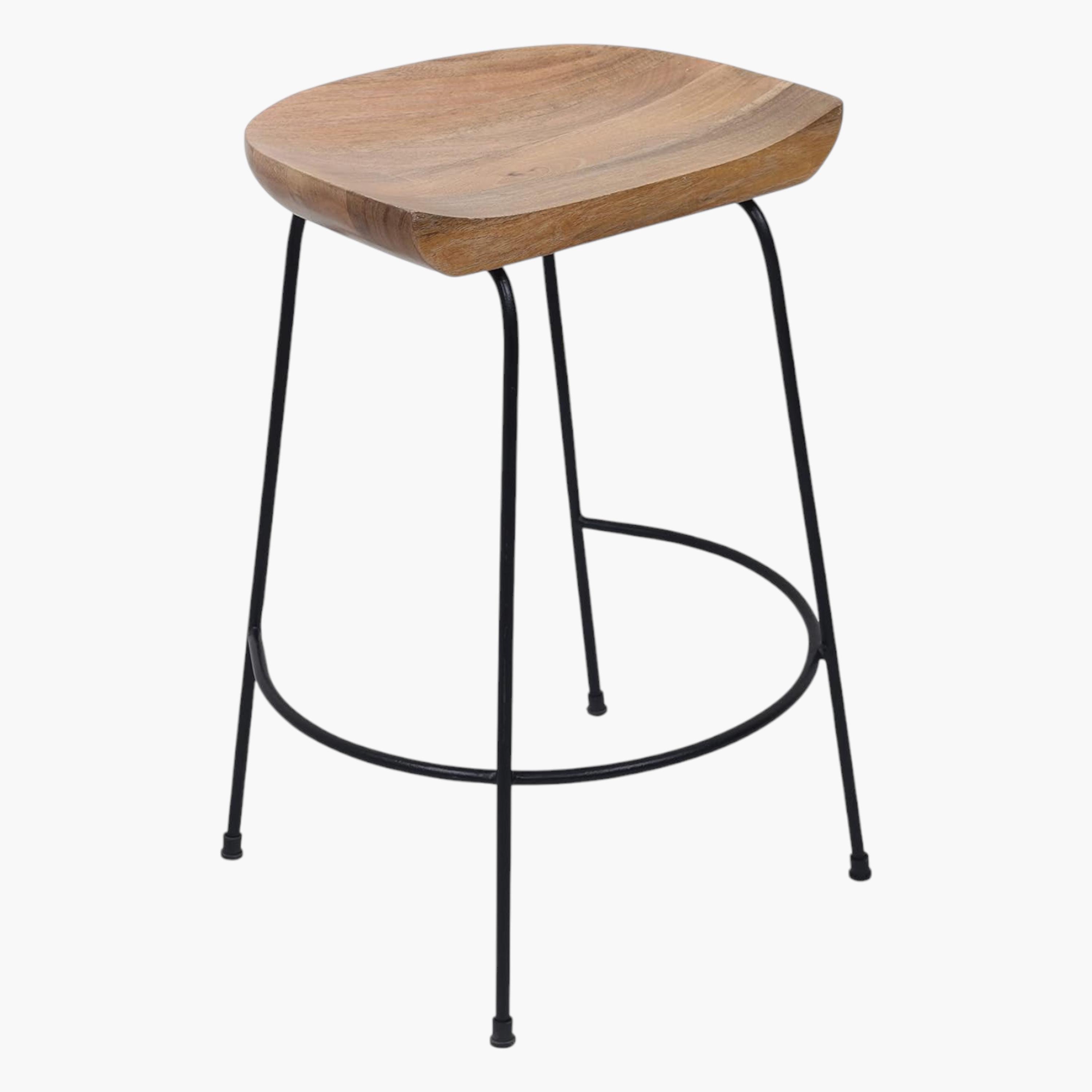 Wooden Top 2-Piece Bar Stool Set - 40x49x64 cms-furniture-livingroom-sideandendtables-image-4