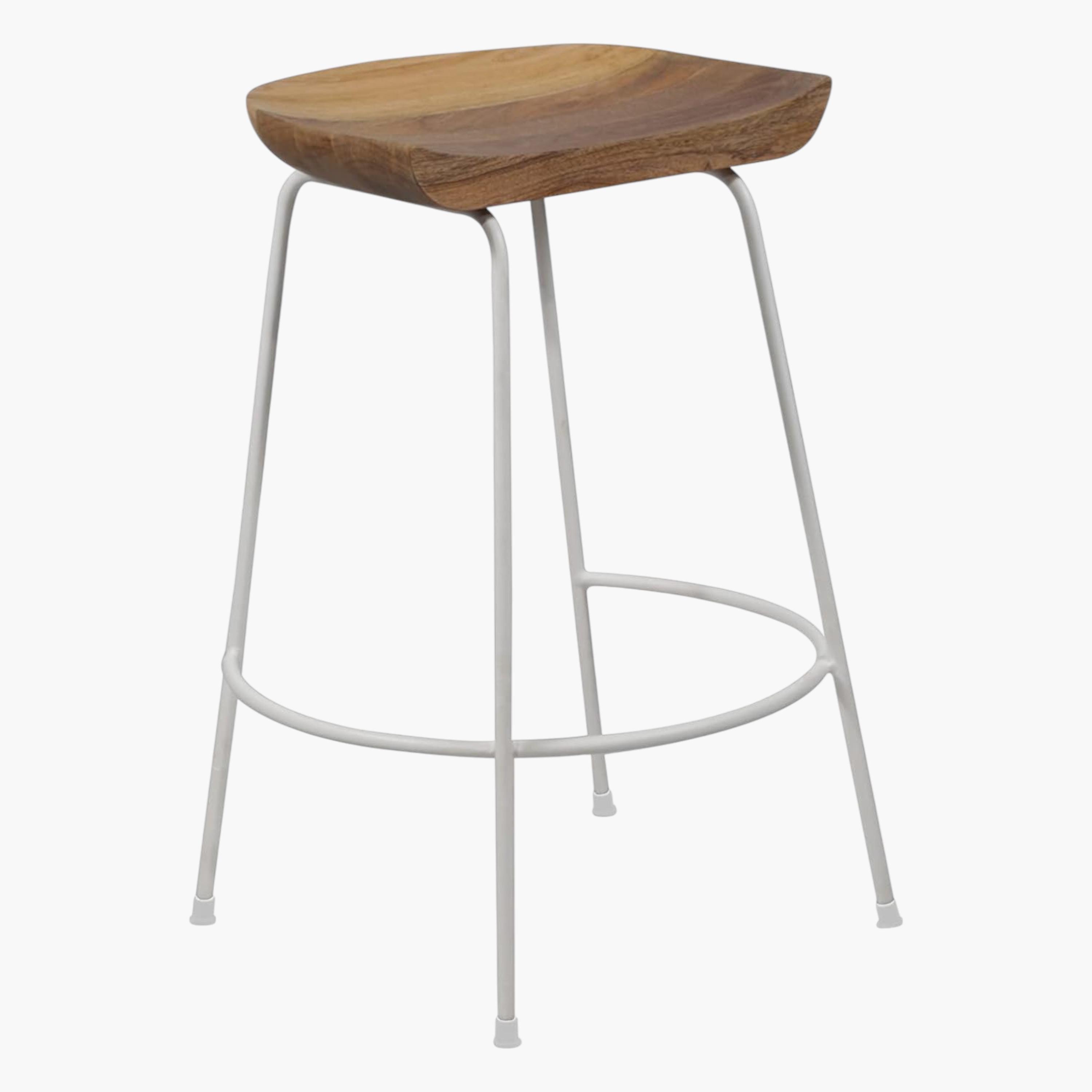 Wooden Seat 2-Piece Saddler Bar Stool Set - 51x43x79 cms-furniture-livingroom-sideandendtables-image-3