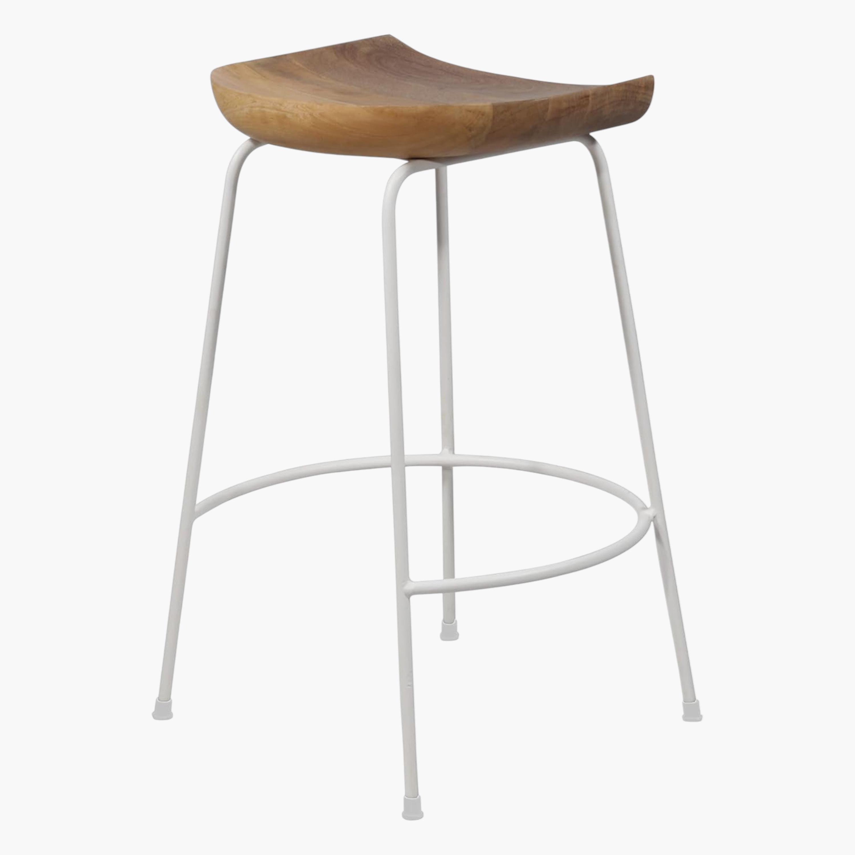 Wooden Seat 2-Piece Saddler Bar Stool Set - 51x43x79 cms-furniture-livingroom-sideandendtables-image-4