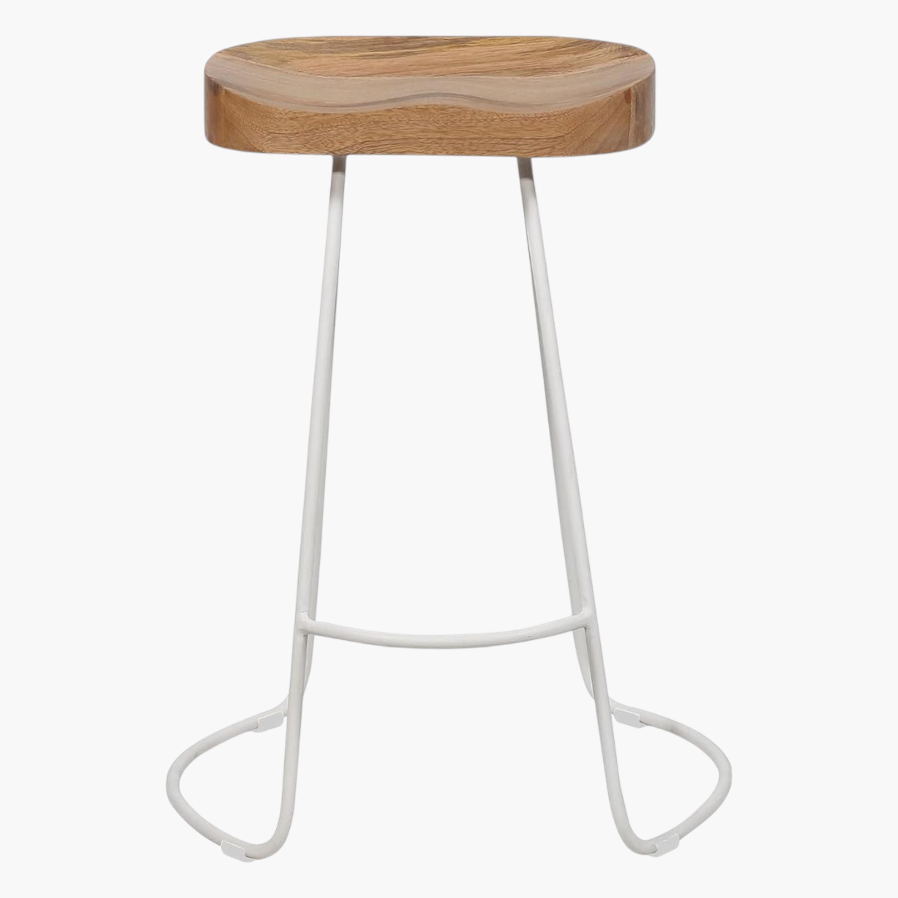 Wooden Seat 2-Piece Saddle Bar Stool Set-furniture-livingroom-sideandendtables-image-3