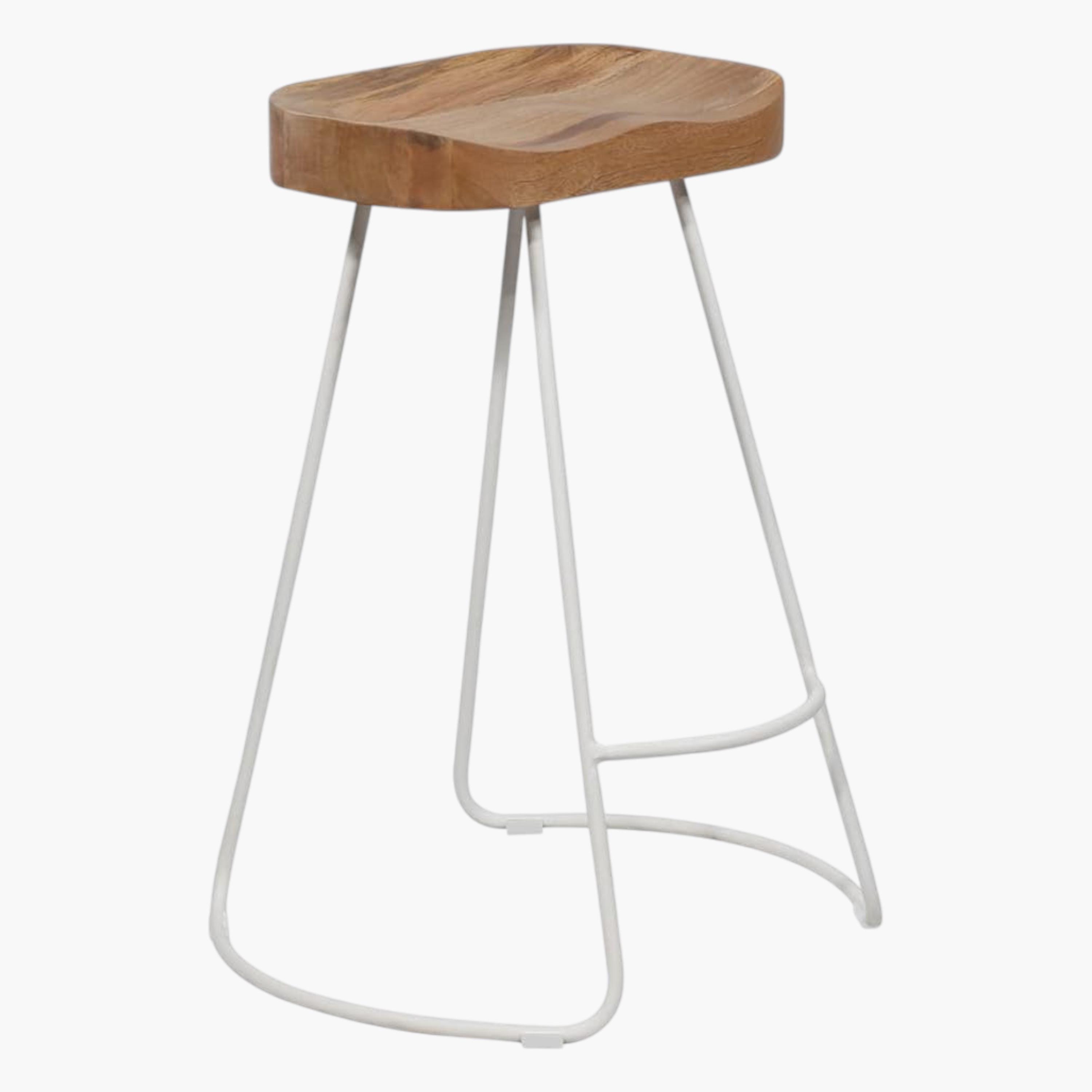 Wooden Seat 2-Piece Saddle Bar Stool Set-furniture-livingroom-sideandendtables-image-5