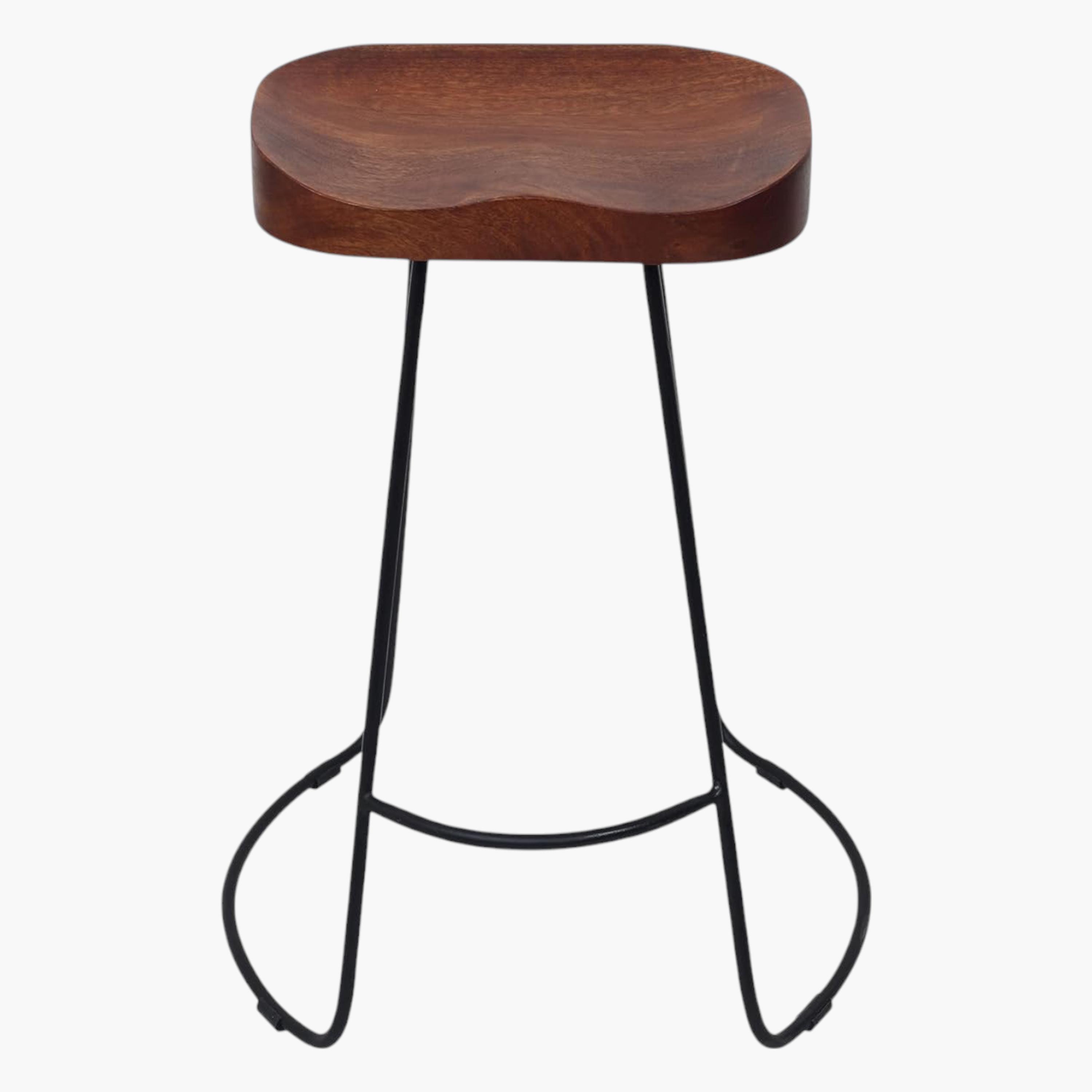 Wooden Seat Bar Stool - 41x41x51 cms-furniture-livingroom-sideandendtables-image-1
