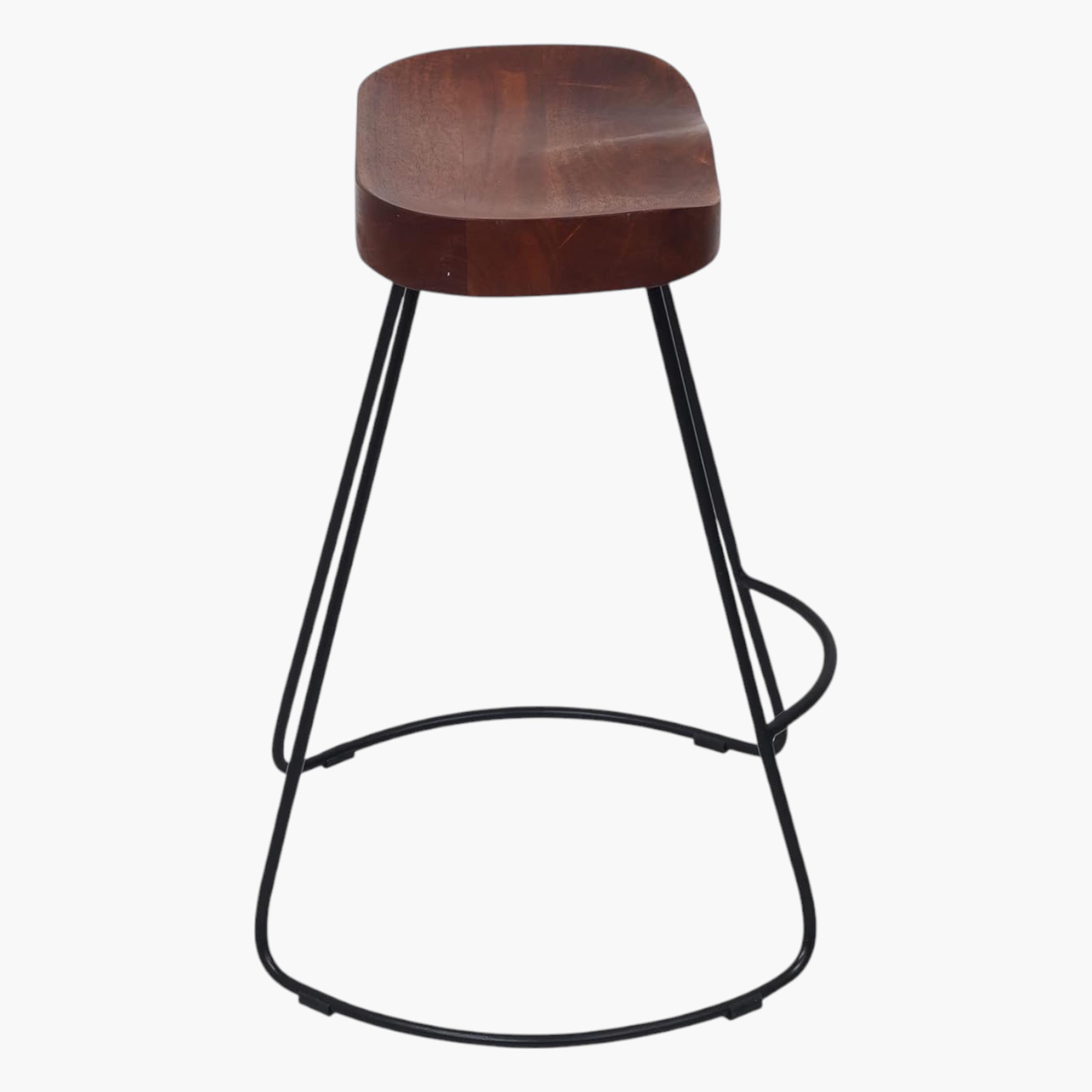 Wooden Seat Bar Stool - 41x41x51 cms-furniture-livingroom-sideandendtables-image-3