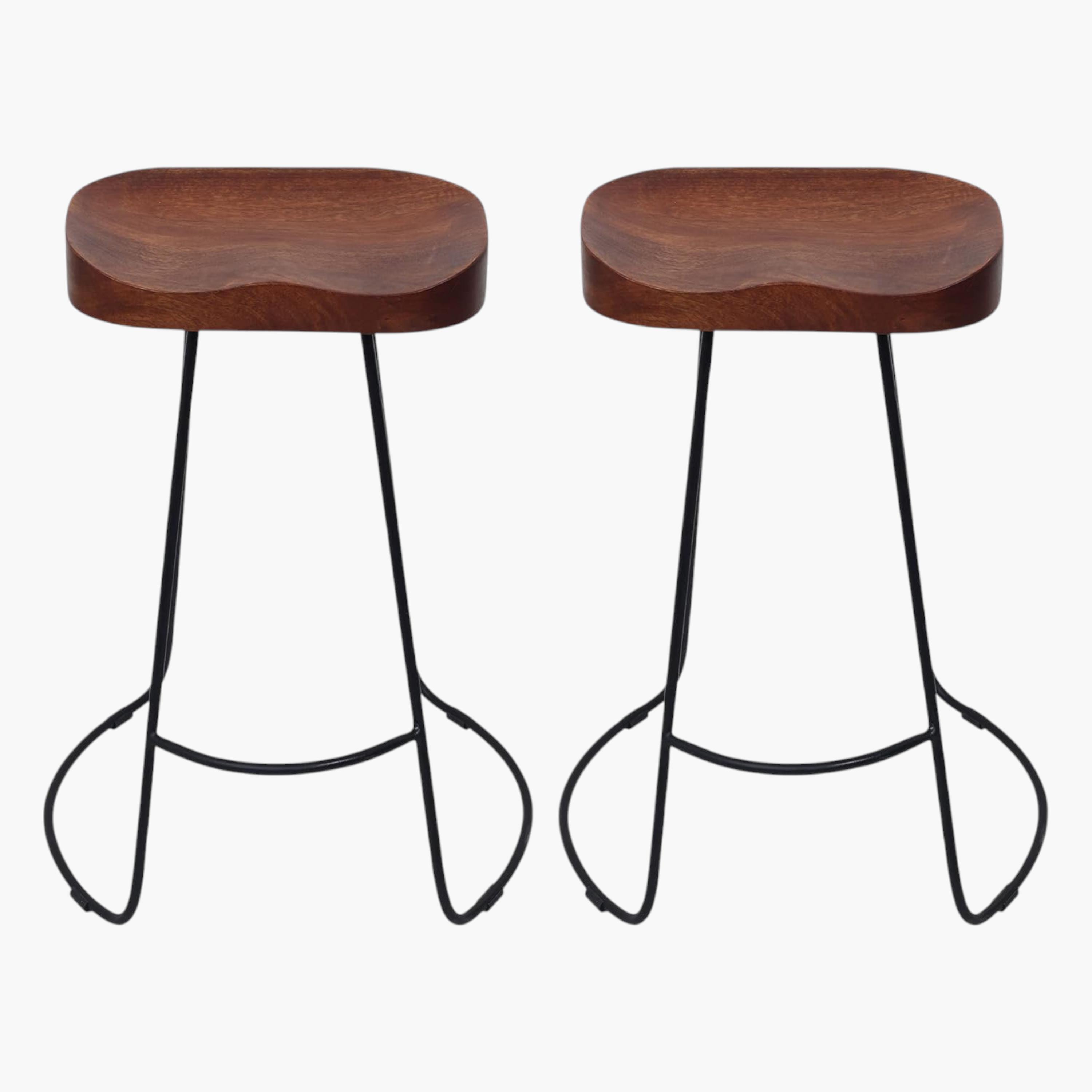 Wooden Seat Bar Stool - 41x41x51 cms-furniture-livingroom-sideandendtables-image-4
