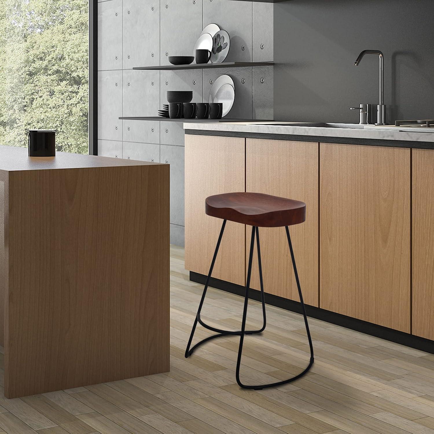 Wooden Seat Bar Stool - 41x41x51 cms-furniture-livingroom-sideandendtables-image-5