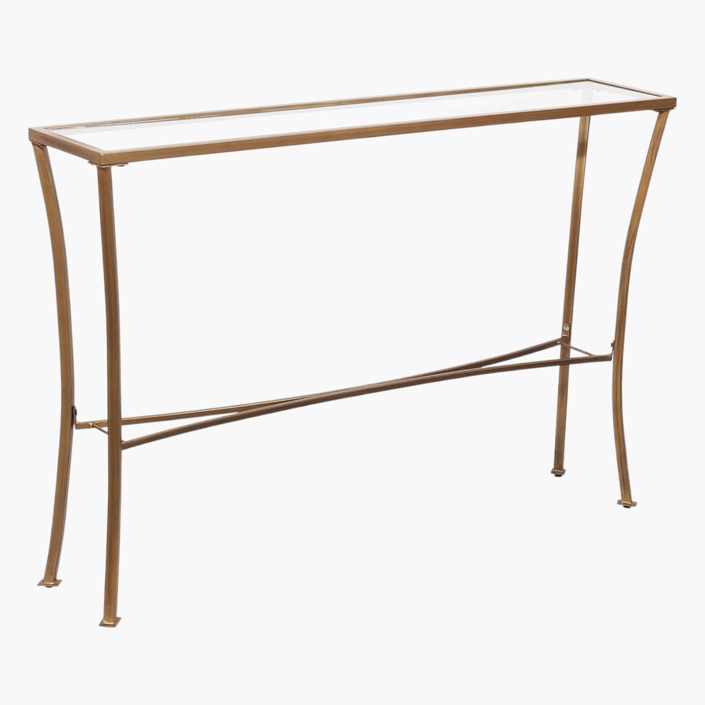 Glass Top Console Table - 46x41x64 cms-furniture-livingroom-sideandendtables-image-1