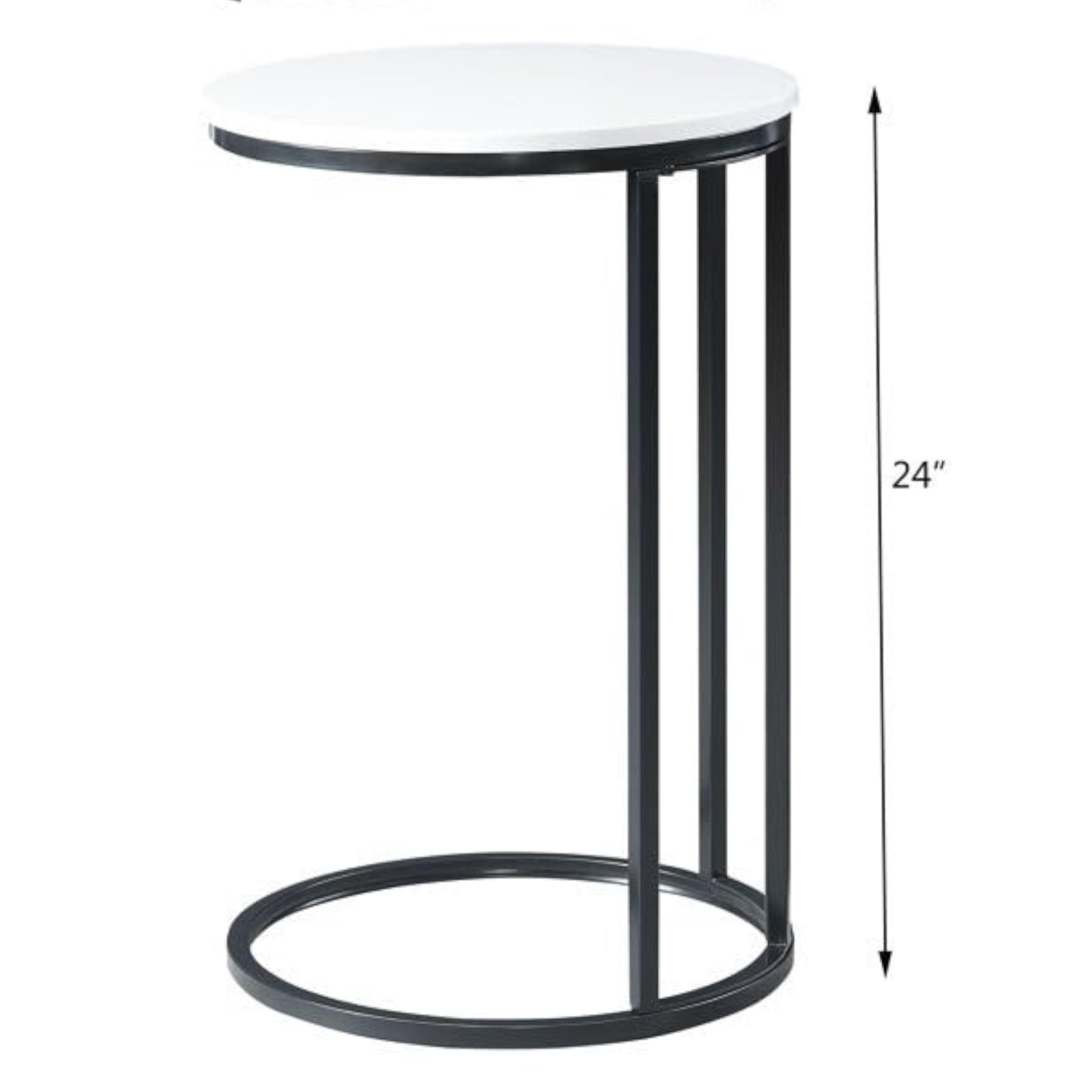 Marble Top Accent Table - 30x41x56 cms-furniture-livingroom-sideandendtables-image-1
