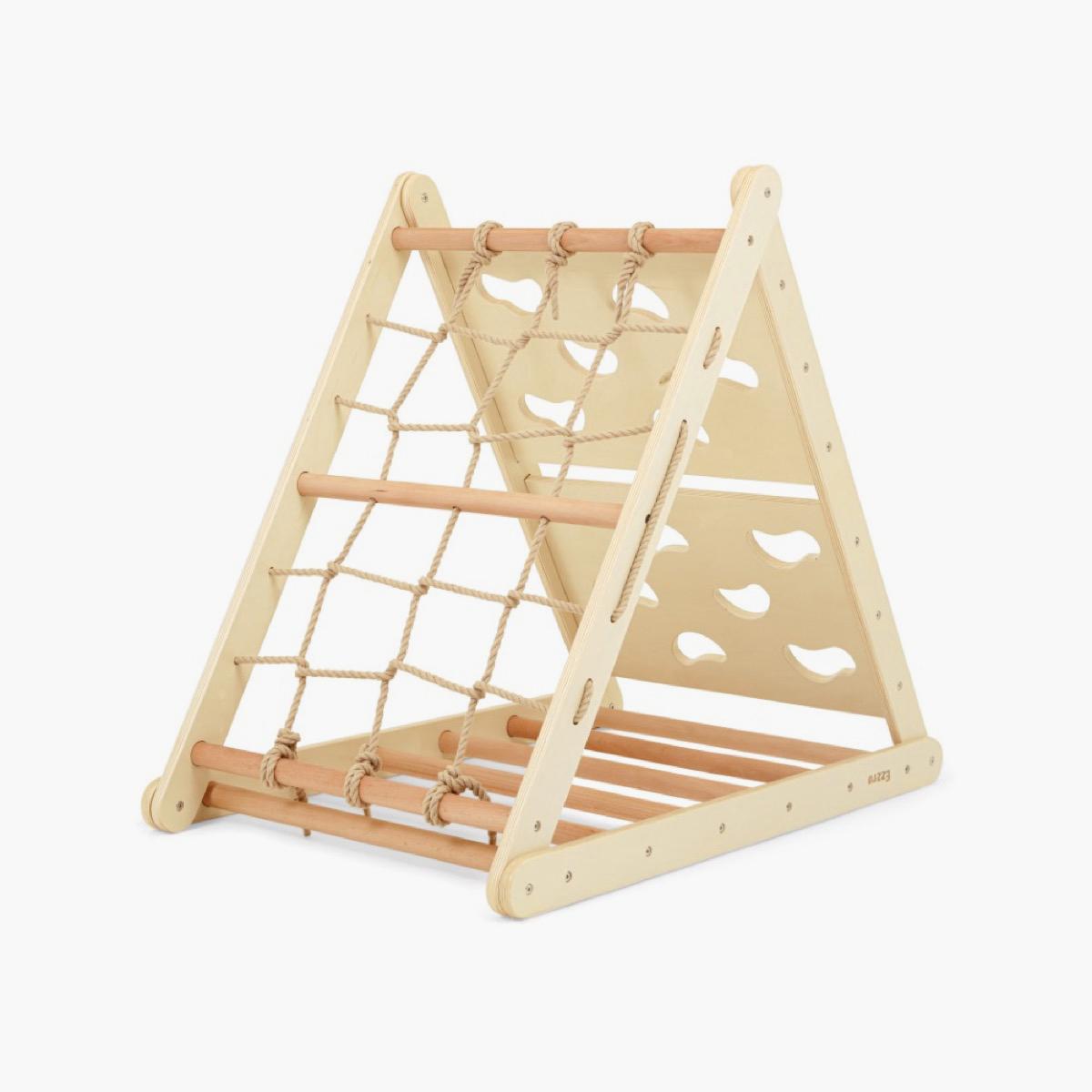 Ezzro Natural Triple Side Pikler Climbing Triangle