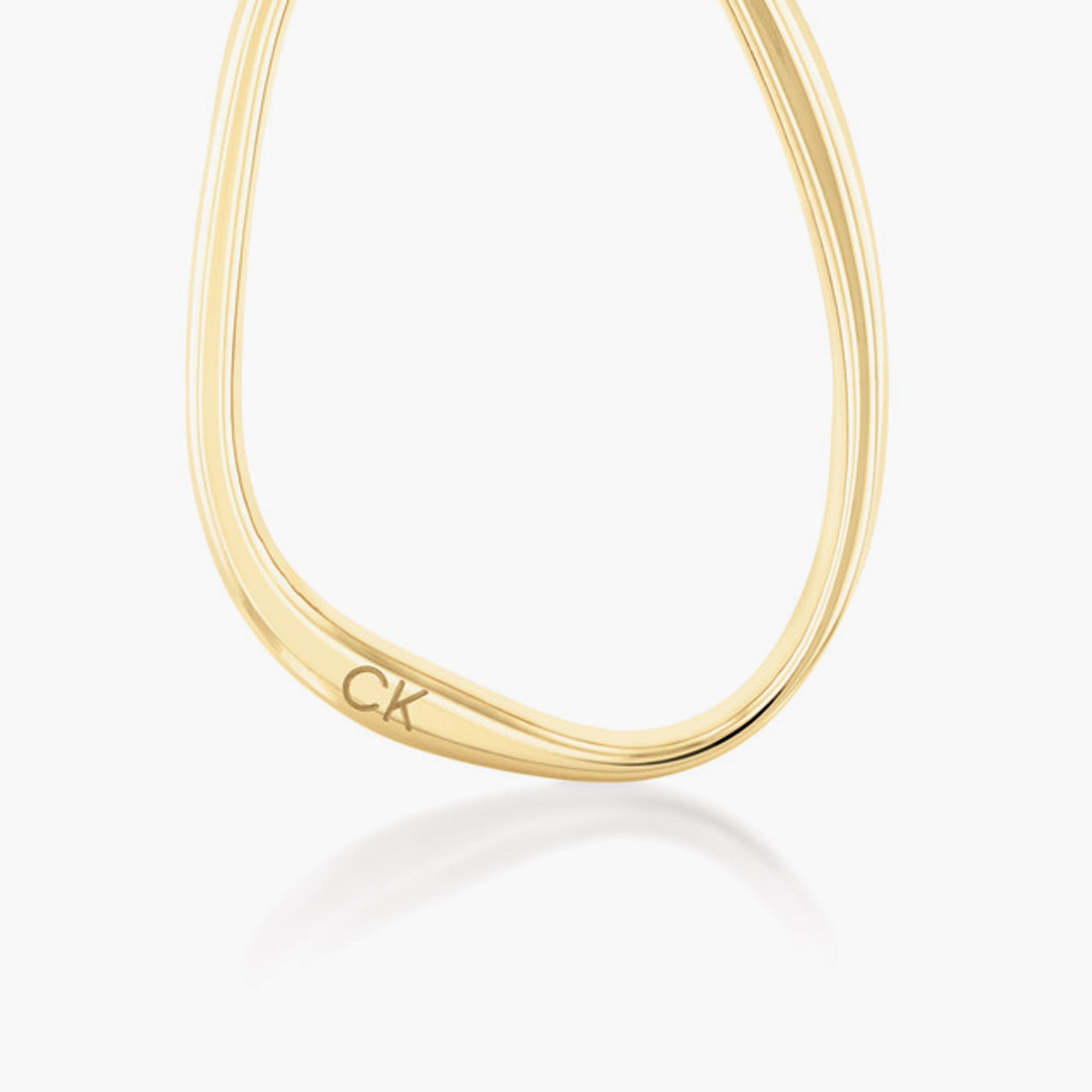 كالفين كلين-  أقراط نسائية ستانلس ستيل ذهبية سادة-women-watchesandjewellery-jewellery-earrings-image-2