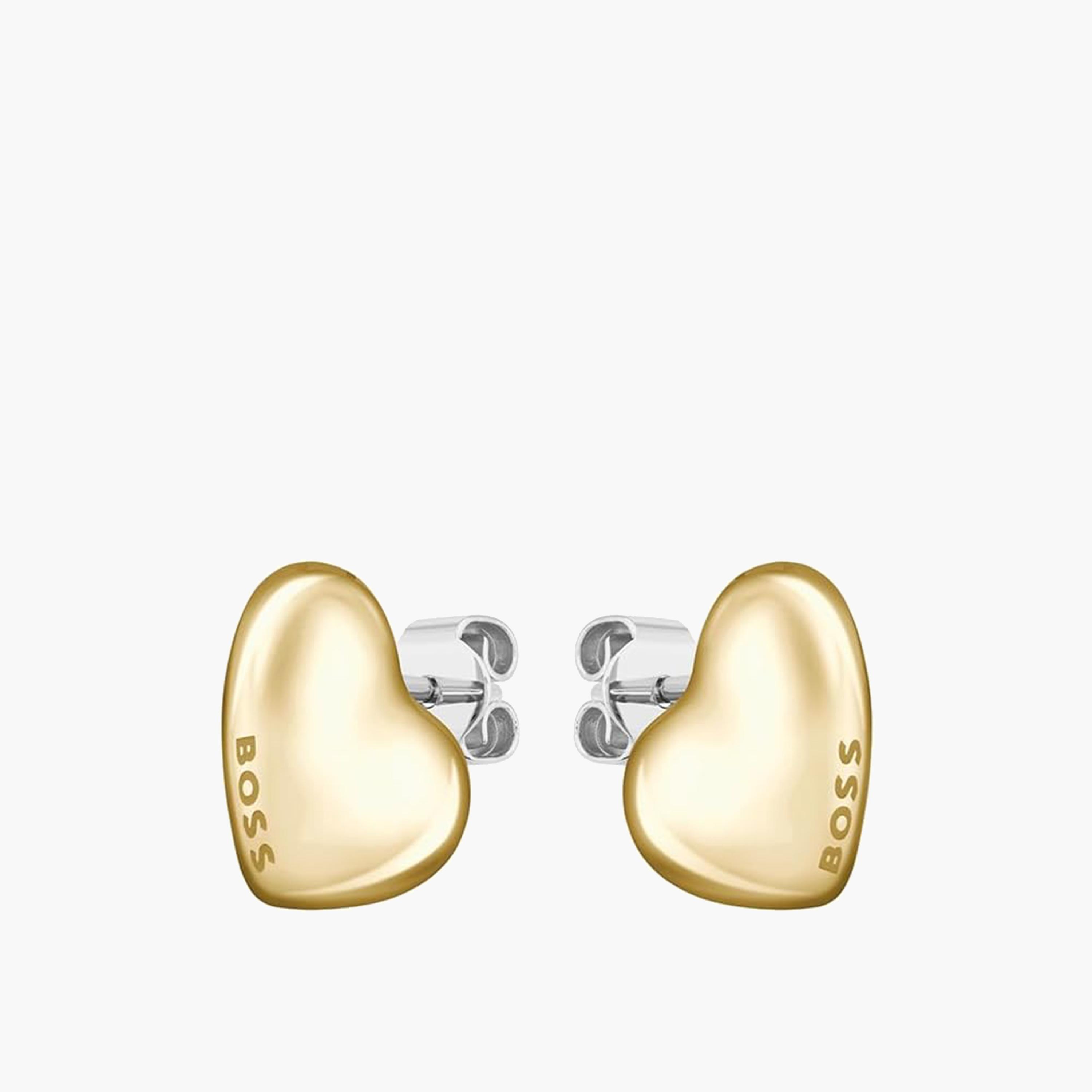 هوغو بوس-  أقراط ذهبية سادة نسائية ستانلس ستيل-women-watchesandjewellery-jewellery-earrings-image-1