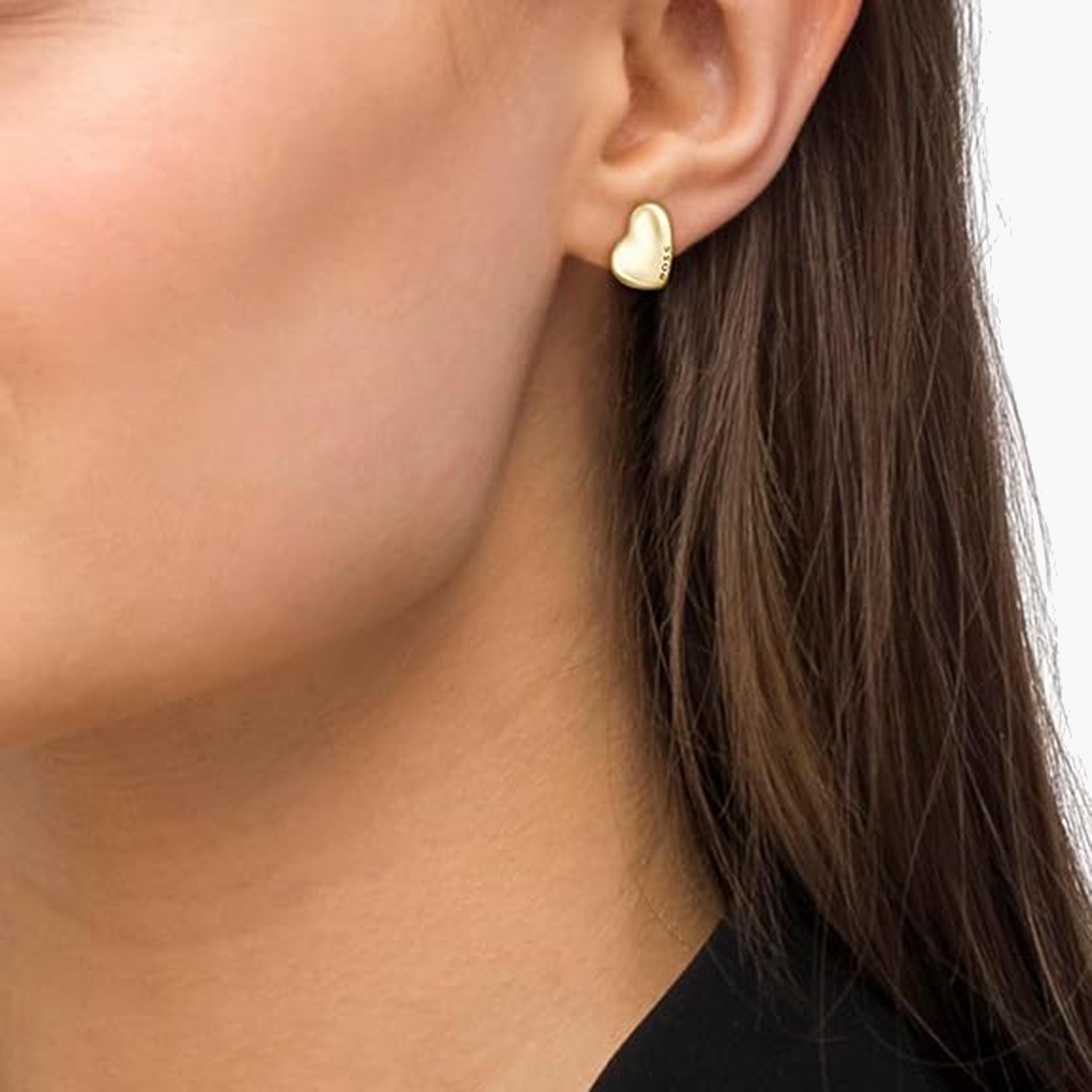 هوغو بوس-  أقراط ذهبية سادة نسائية ستانلس ستيل-women-watchesandjewellery-jewellery-earrings-image-2